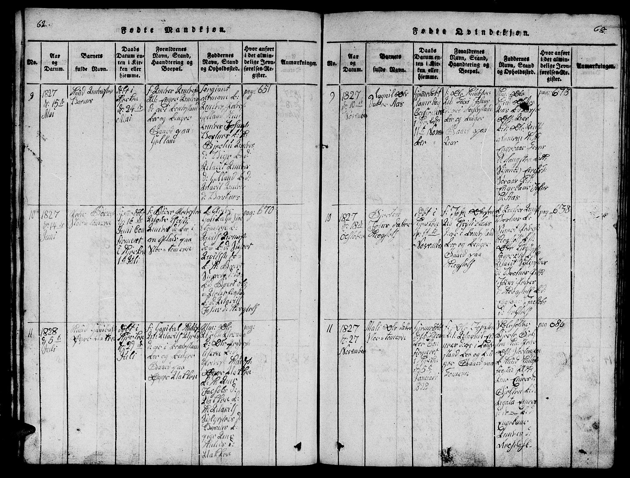 Ministerialprotokoller, klokkerbøker og fødselsregistre - Møre og Romsdal, AV/SAT-A-1454/539/L0535: Klokkerbok nr. 539C01, 1818-1842, s. 62-63