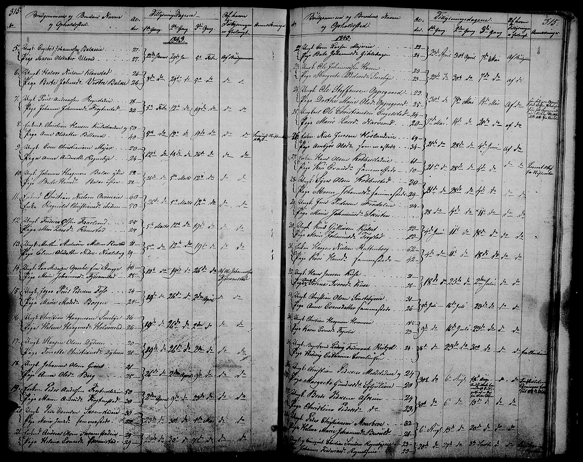 Østre Toten prestekontor, AV/SAH-PREST-104/H/Ha/Hab/L0002: Klokkerbok nr. 2, 1840-1847, s. 315