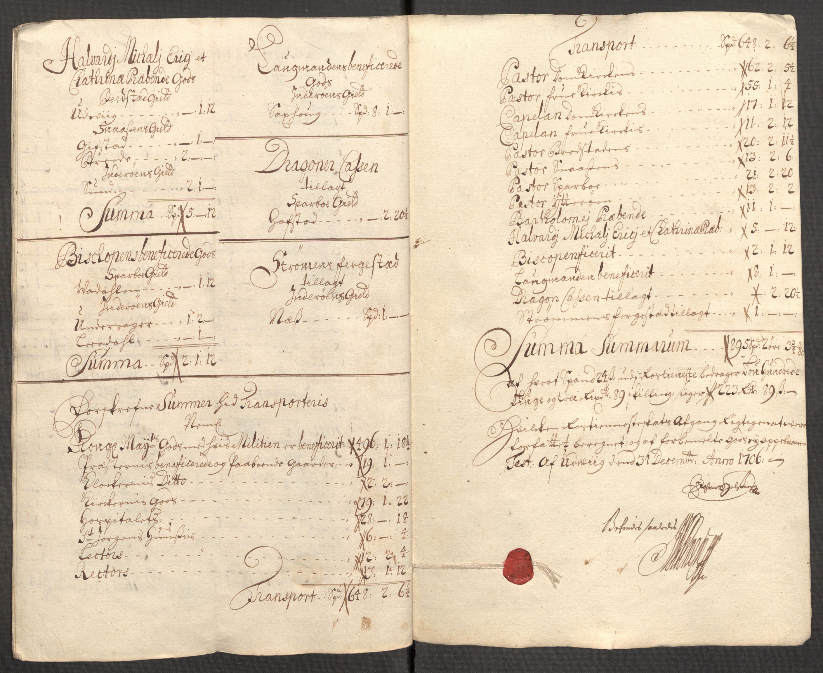 Rentekammeret inntil 1814, Reviderte regnskaper, Fogderegnskap, RA/EA-4092/R63/L4315: Fogderegnskap Inderøy, 1706-1707, s. 251