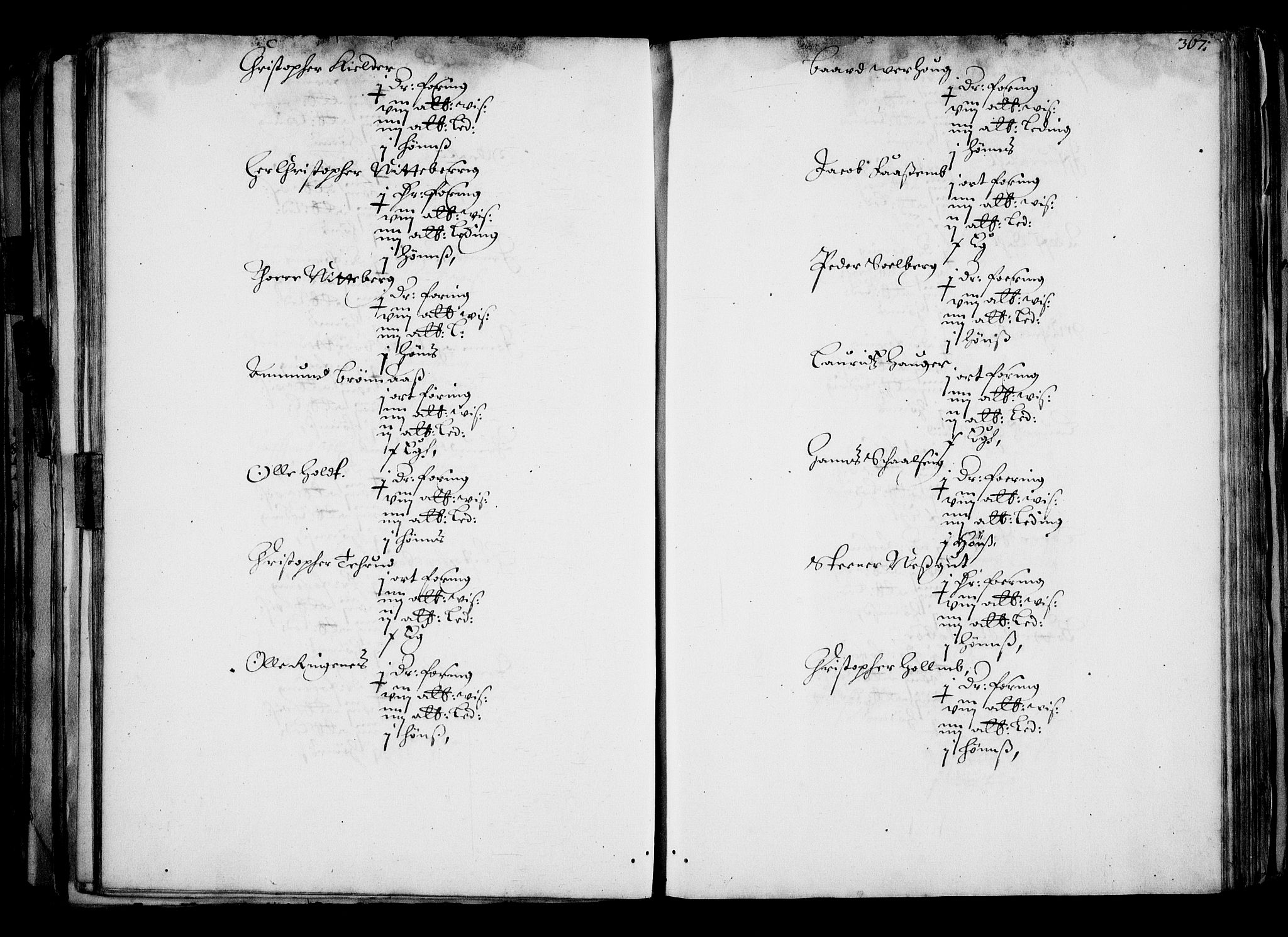 Rentekammeret inntil 1814, Realistisk ordnet avdeling, AV/RA-EA-4070/N/Na/L0001: [XI f]: Akershus stifts jordebok, 1652, s. 366b-367a