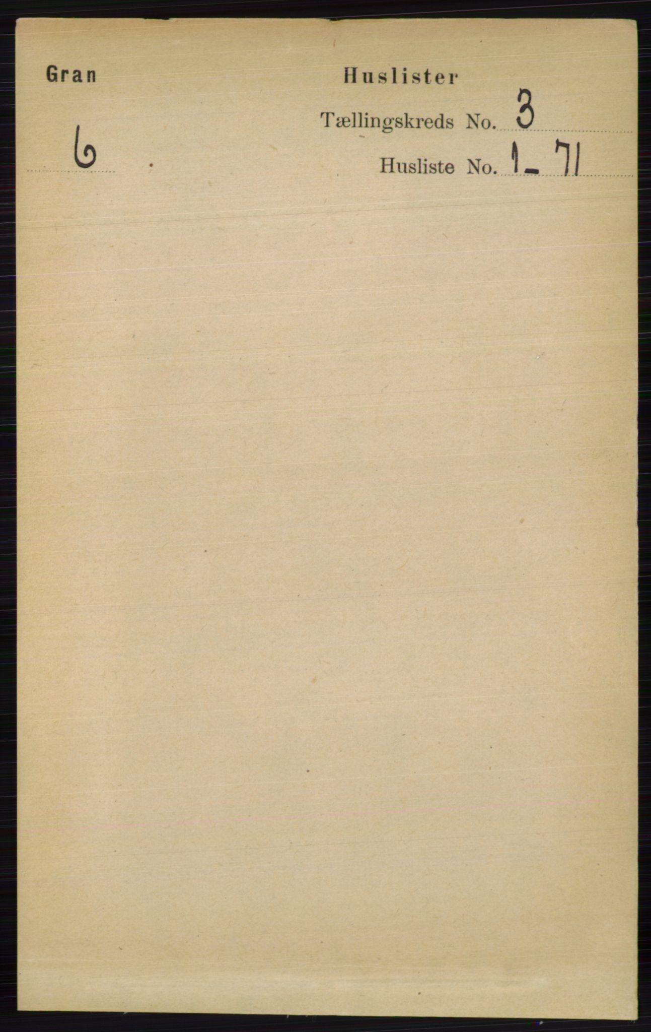RA, Folketelling 1891 for 0534 Gran herred, 1891, s. 605