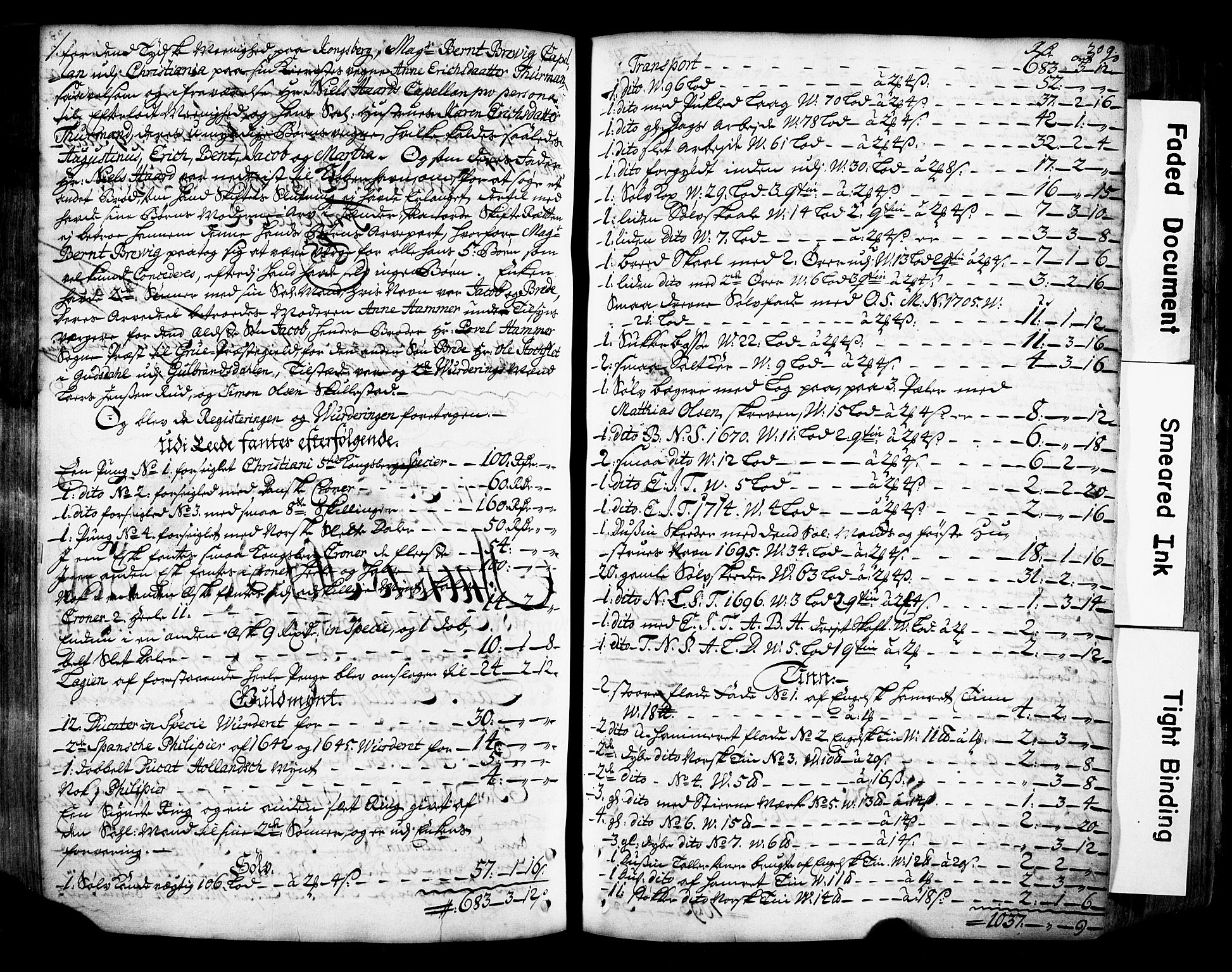 Bragernes prosti, AV/SAKO-A-430/O/Ob/L0001: Skifteprotokoll, 1702-1739, s. 208b-209a