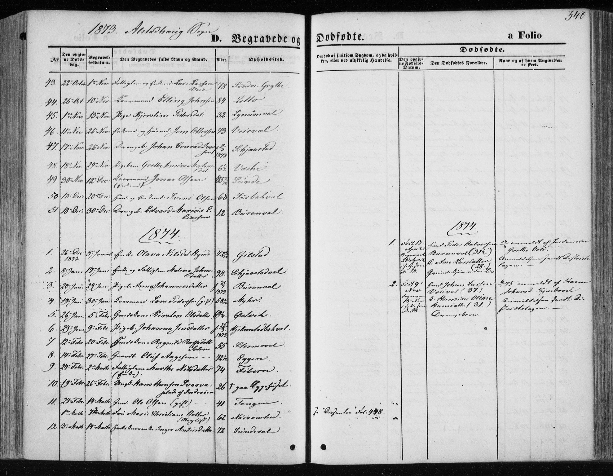 Ministerialprotokoller, klokkerbøker og fødselsregistre - Nord-Trøndelag, AV/SAT-A-1458/717/L0157: Ministerialbok nr. 717A08 /1, 1863-1877, s. 348