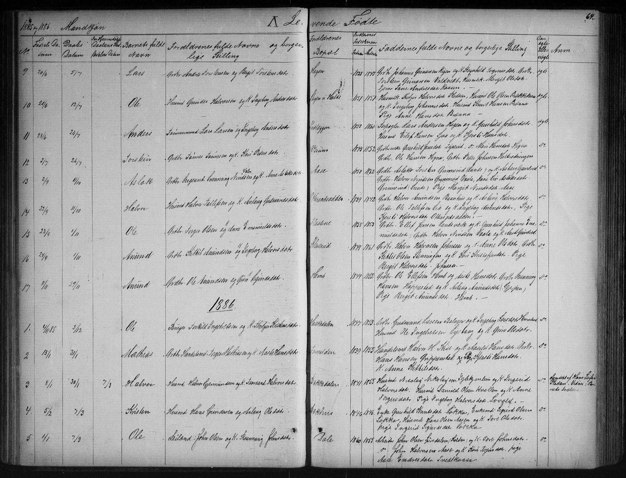 Sauherad kirkebøker, AV/SAKO-A-298/G/Ga/L0003: Klokkerbok nr. I 3, 1866-1905, s. 64