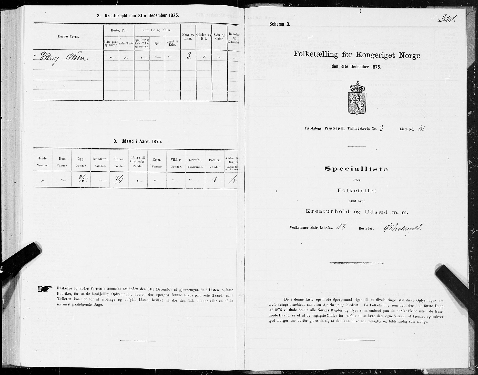 SAT, Folketelling 1875 for 1721P Verdal prestegjeld, 1875, s. 2321