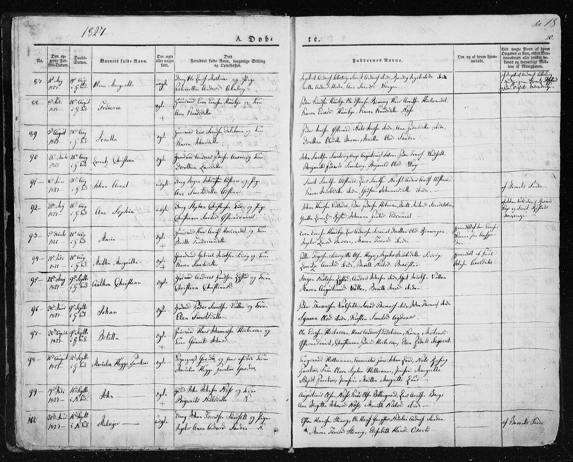 Ministerialprotokoller, klokkerbøker og fødselsregistre - Sør-Trøndelag, SAT/A-1456/659/L0735: Ministerialbok nr. 659A05, 1826-1841, s. 18