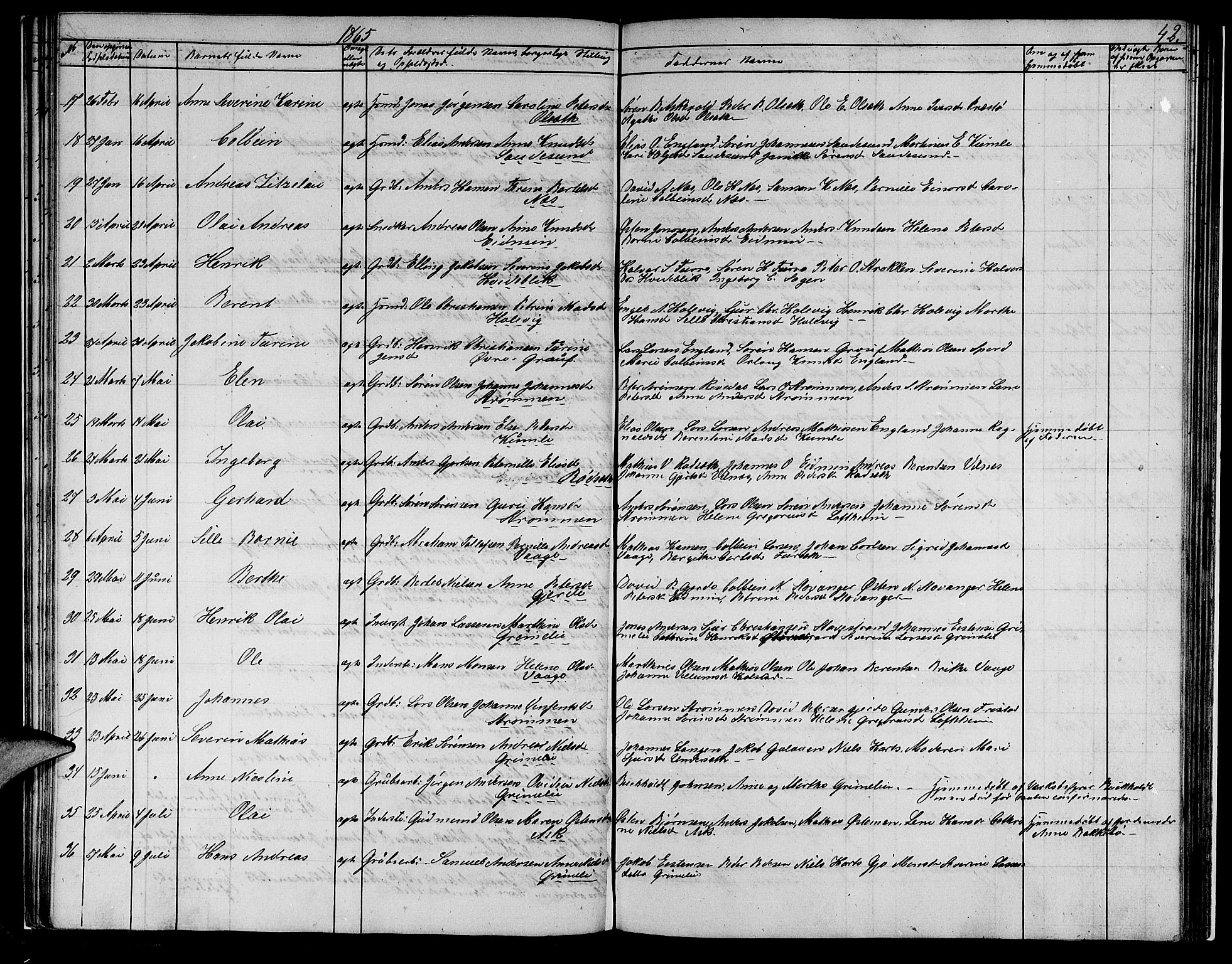 Askvoll sokneprestembete, AV/SAB-A-79501/H/Hab/Haba/L0001: Klokkerbok nr. A 1, 1853-1872, s. 42