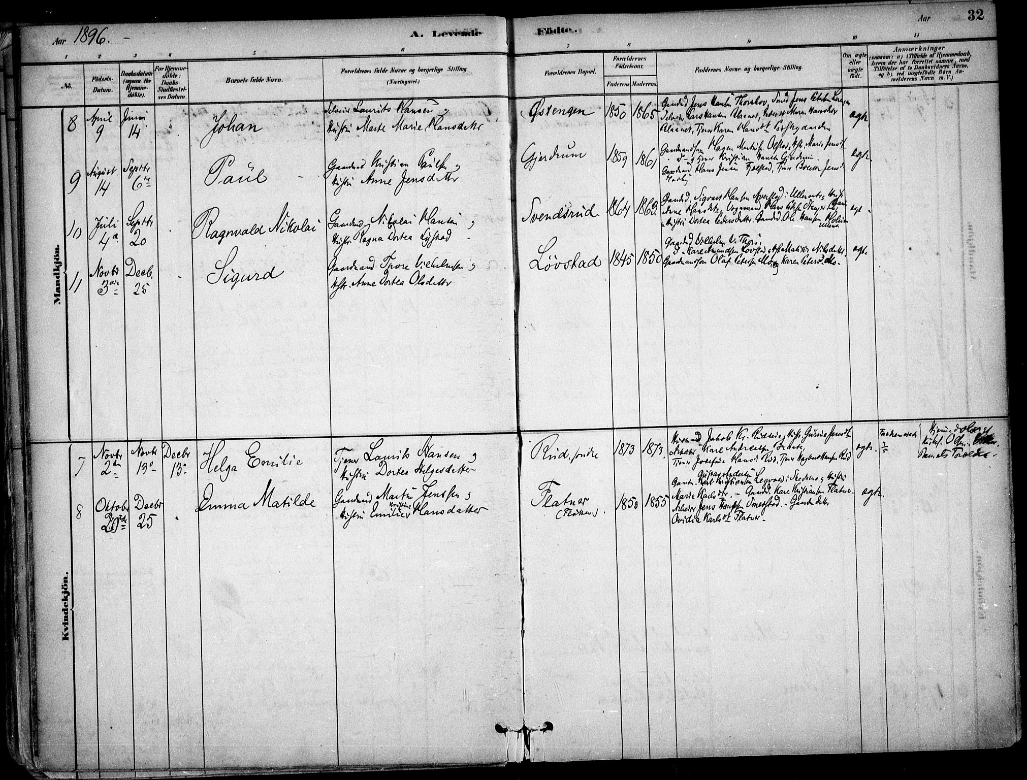 Gjerdrum prestekontor Kirkebøker, AV/SAO-A-10412b/F/Fa/L0009: Ministerialbok nr. I 9, 1881-1916, s. 32
