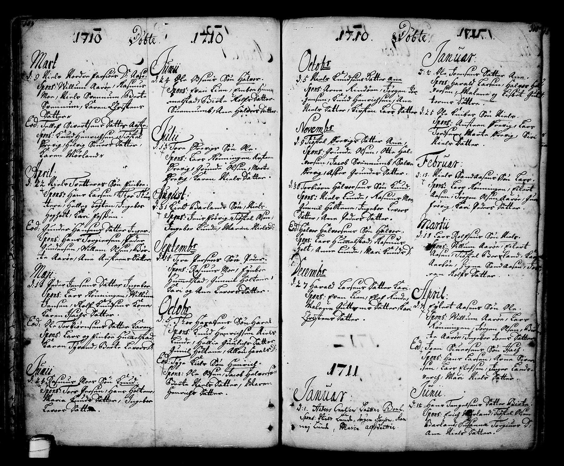 Sannidal kirkebøker, AV/SAKO-A-296/F/Fa/L0001: Ministerialbok nr. 1, 1702-1766, s. 104-105