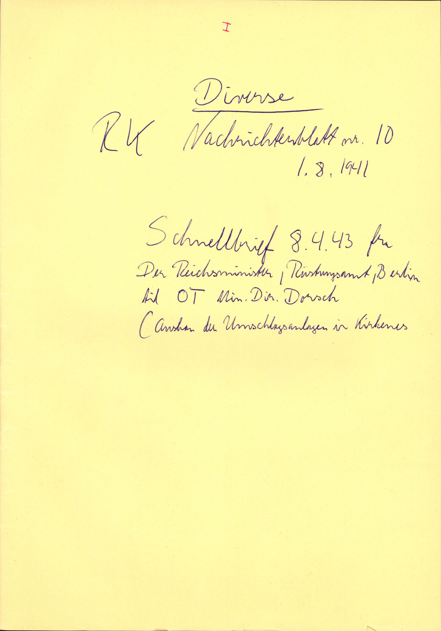 Forsvarets Overkommando. 2 kontor. Arkiv 11.4. Spredte tyske arkivsaker, AV/RA-RAFA-7031/D/Dar/Darb/L0002: Reichskommissariat, 1940-1945, s. 2