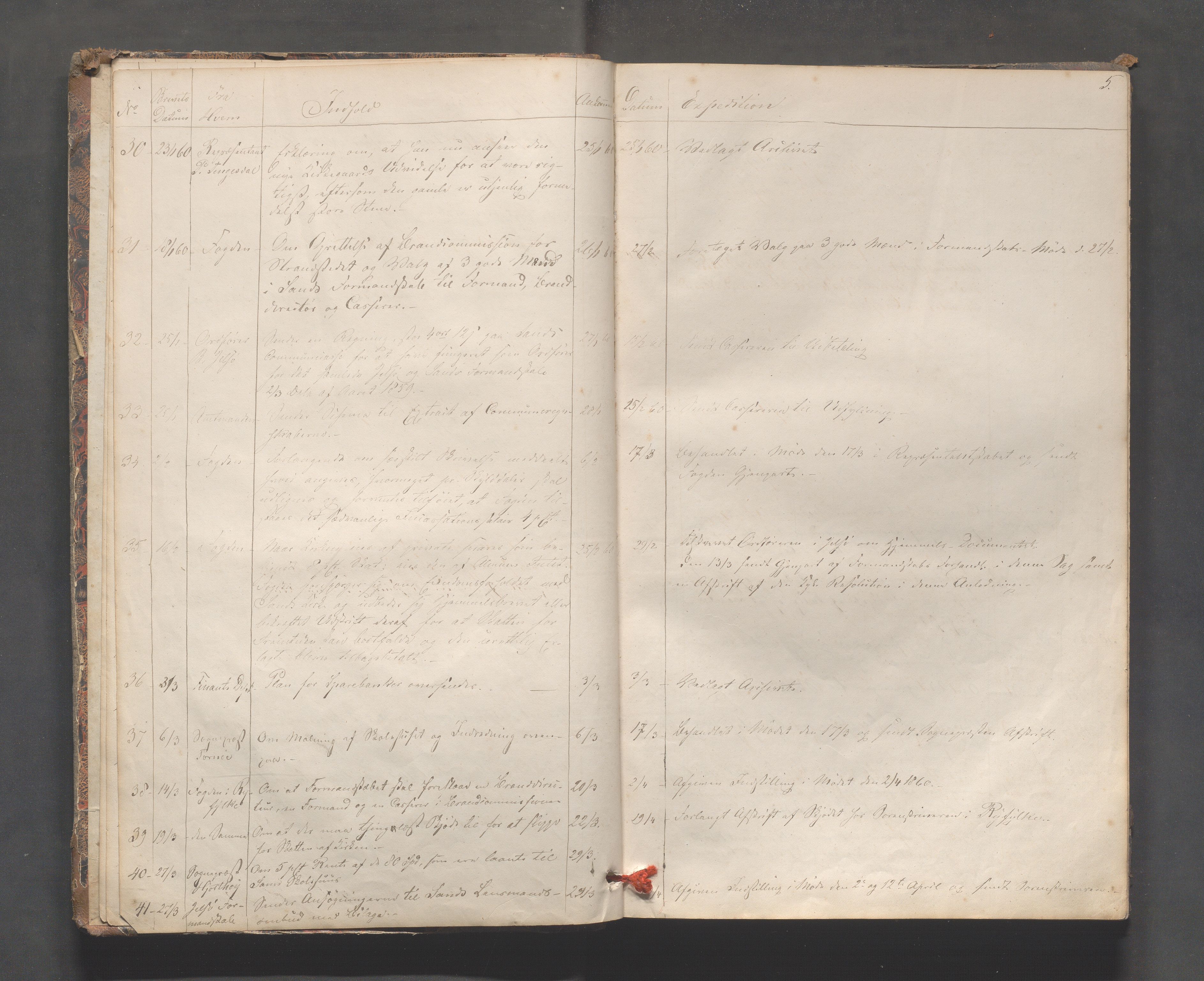 Sand kommune - Formannskapet, IKAR/K-102092/C/Ca/L0001: Brevjournal, 1859-1902, s. 5