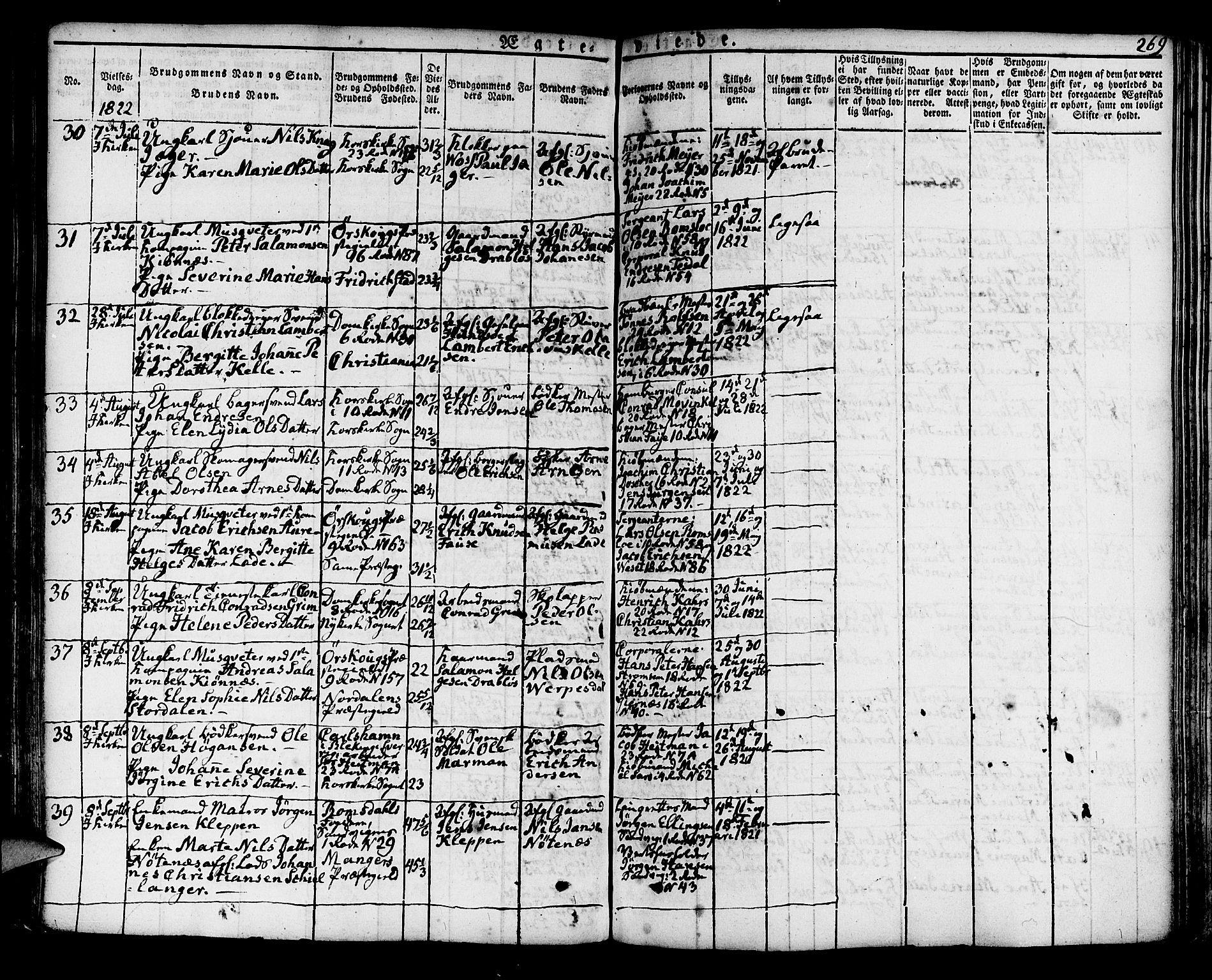 Korskirken sokneprestembete, AV/SAB-A-76101/H/Hab: Klokkerbok nr. A 3, 1821-1831, s. 269