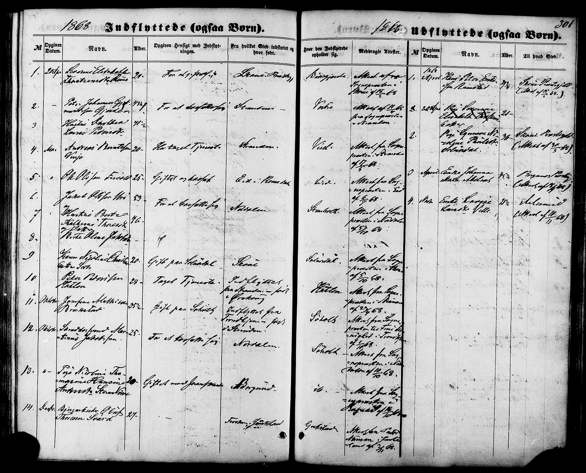 Ministerialprotokoller, klokkerbøker og fødselsregistre - Møre og Romsdal, AV/SAT-A-1454/522/L0314: Ministerialbok nr. 522A09, 1863-1877, s. 301