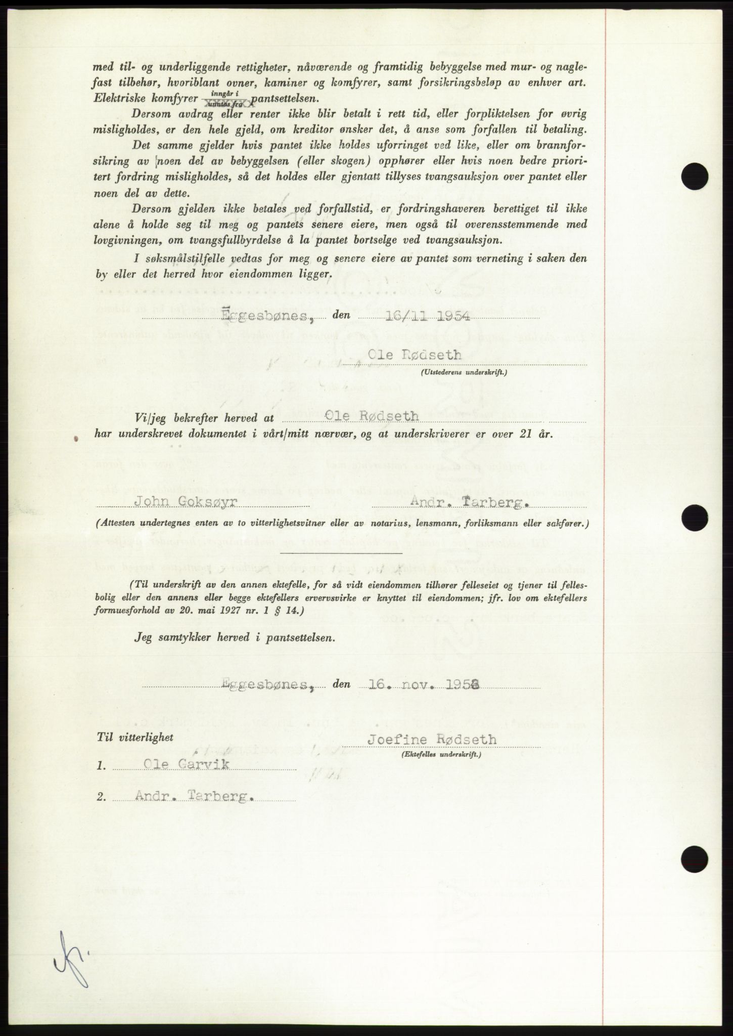 Søre Sunnmøre sorenskriveri, AV/SAT-A-4122/1/2/2C/L0124: Pantebok nr. 12B, 1953-1954, Dagboknr: 2895/1953