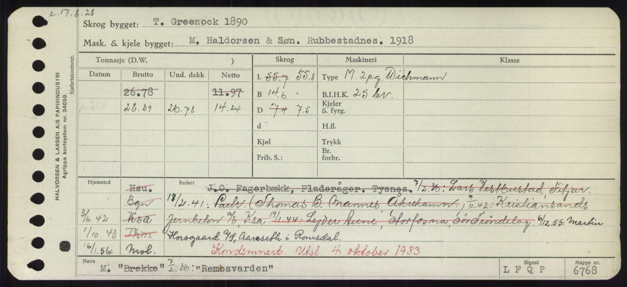 Sjøfartsdirektoratet med forløpere, Skipsmålingen, AV/RA-S-1627/H/Hd/L0030: Fartøy, Q-Riv, s. 401