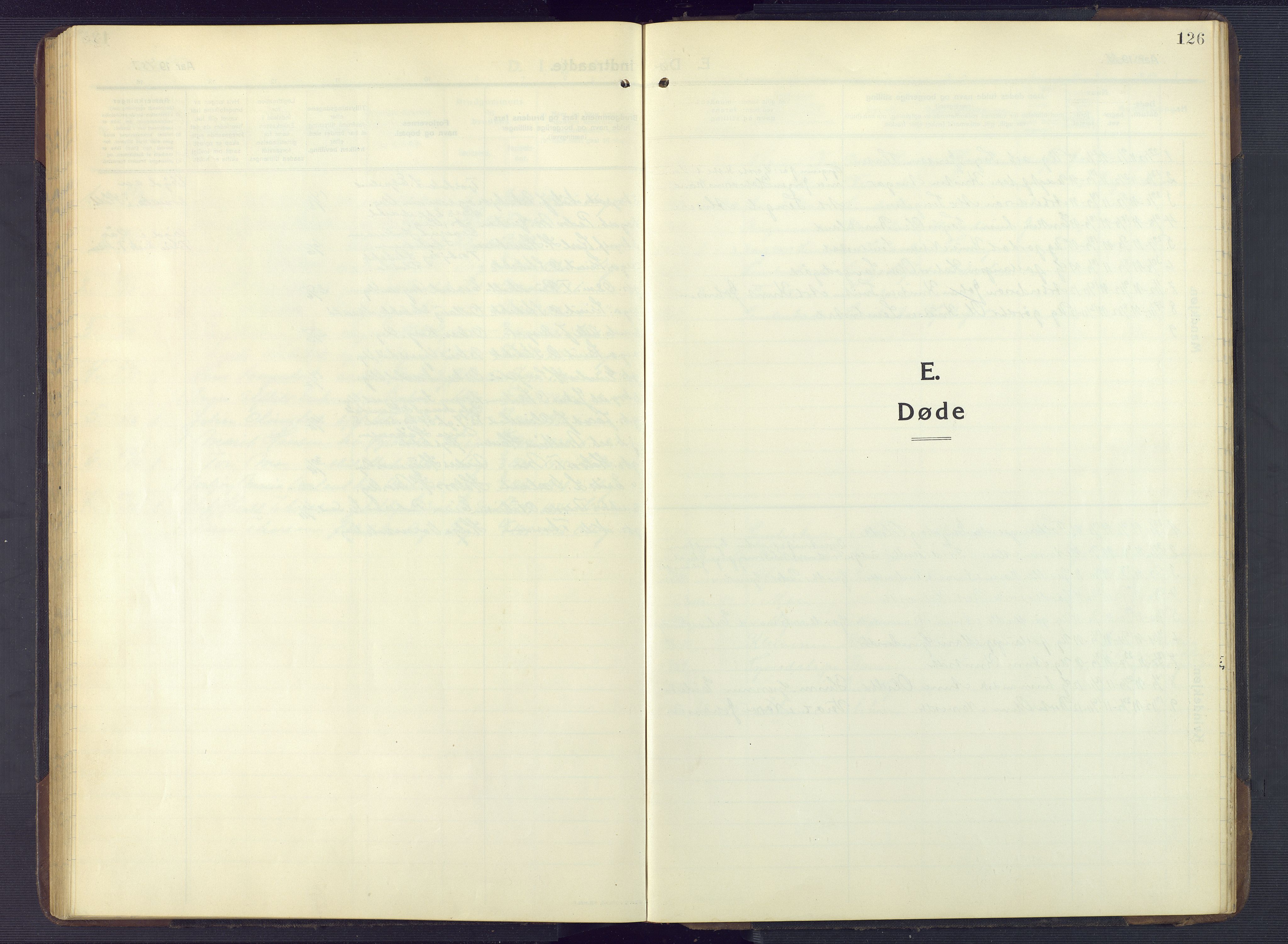 Gjerstad sokneprestkontor, AV/SAK-1111-0014/F/Fb/Fbb/L0005: Klokkerbok nr. B 5, 1911-1949, s. 126