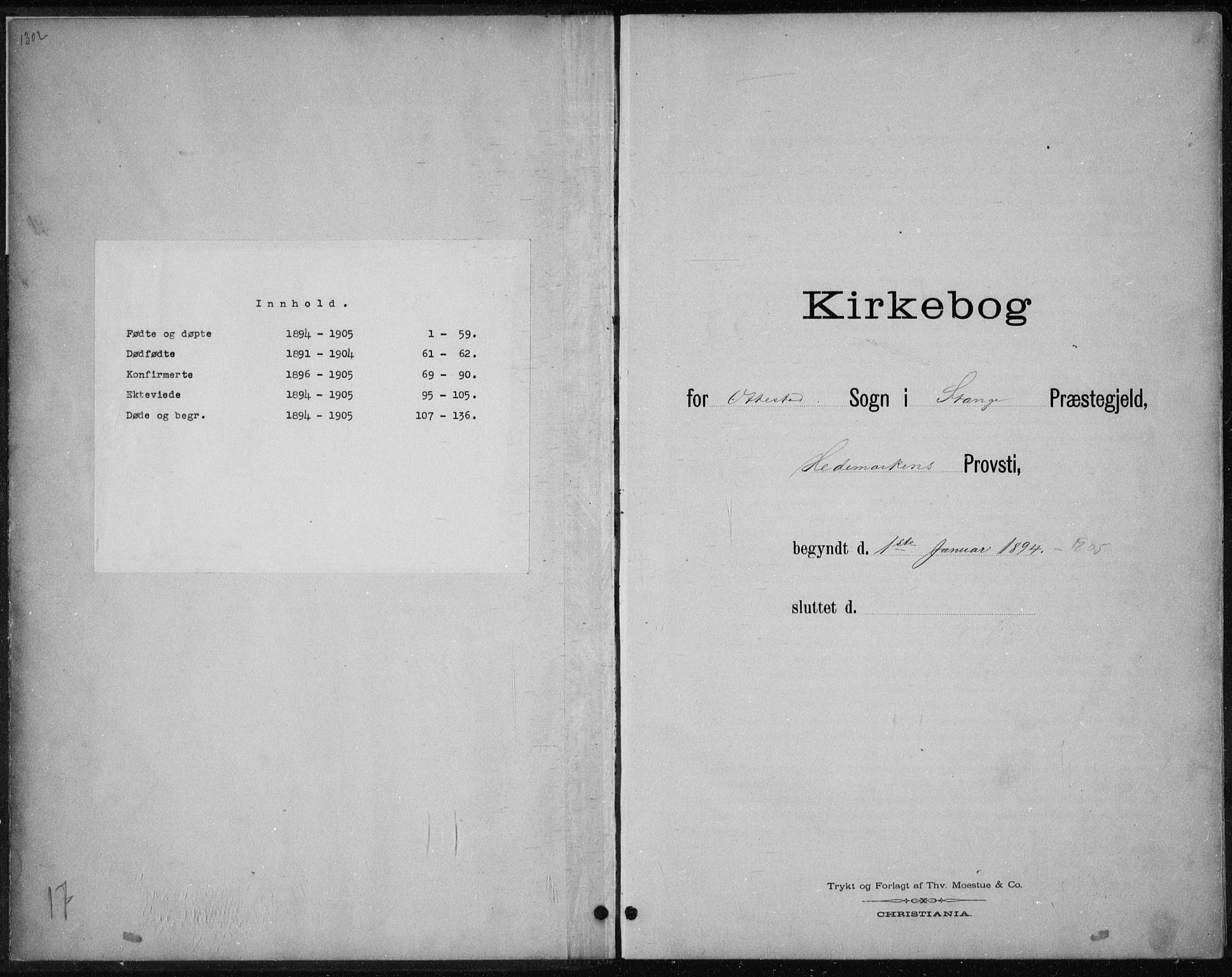 Stange prestekontor, AV/SAH-PREST-002/L/L0010: Klokkerbok nr. 10, 1894-1905