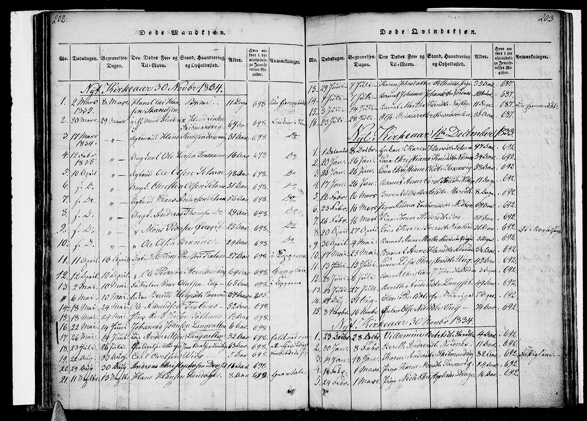 Ministerialprotokoller, klokkerbøker og fødselsregistre - Nordland, AV/SAT-A-1459/847/L0665: Ministerialbok nr. 847A05, 1818-1841, s. 202-203