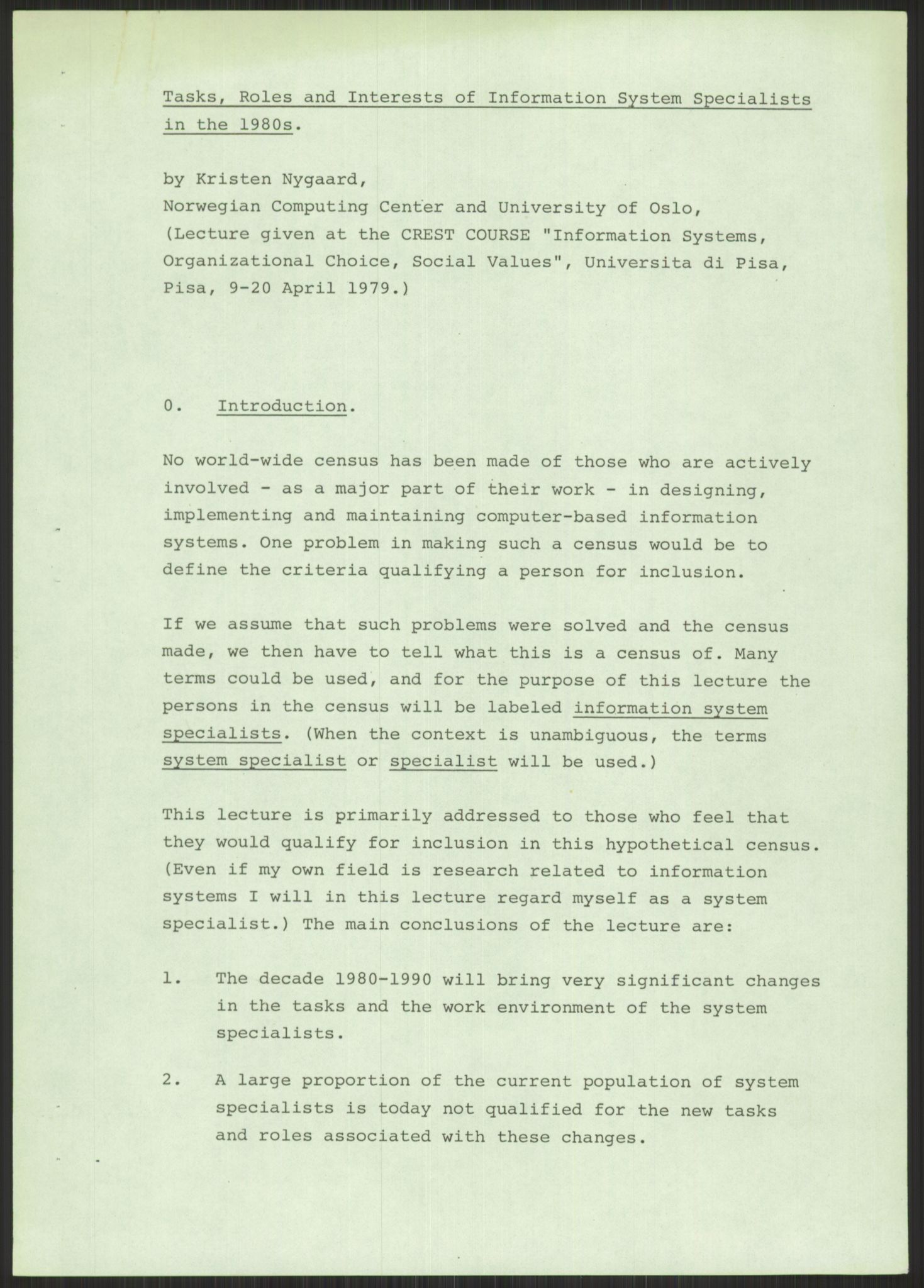 Nygaard, Kristen, AV/RA-PA-1398/F/Fi/L0005: Fagbevegelse, demokrati, Jern- og Metallprosjektet, 1970-2002, s. 77