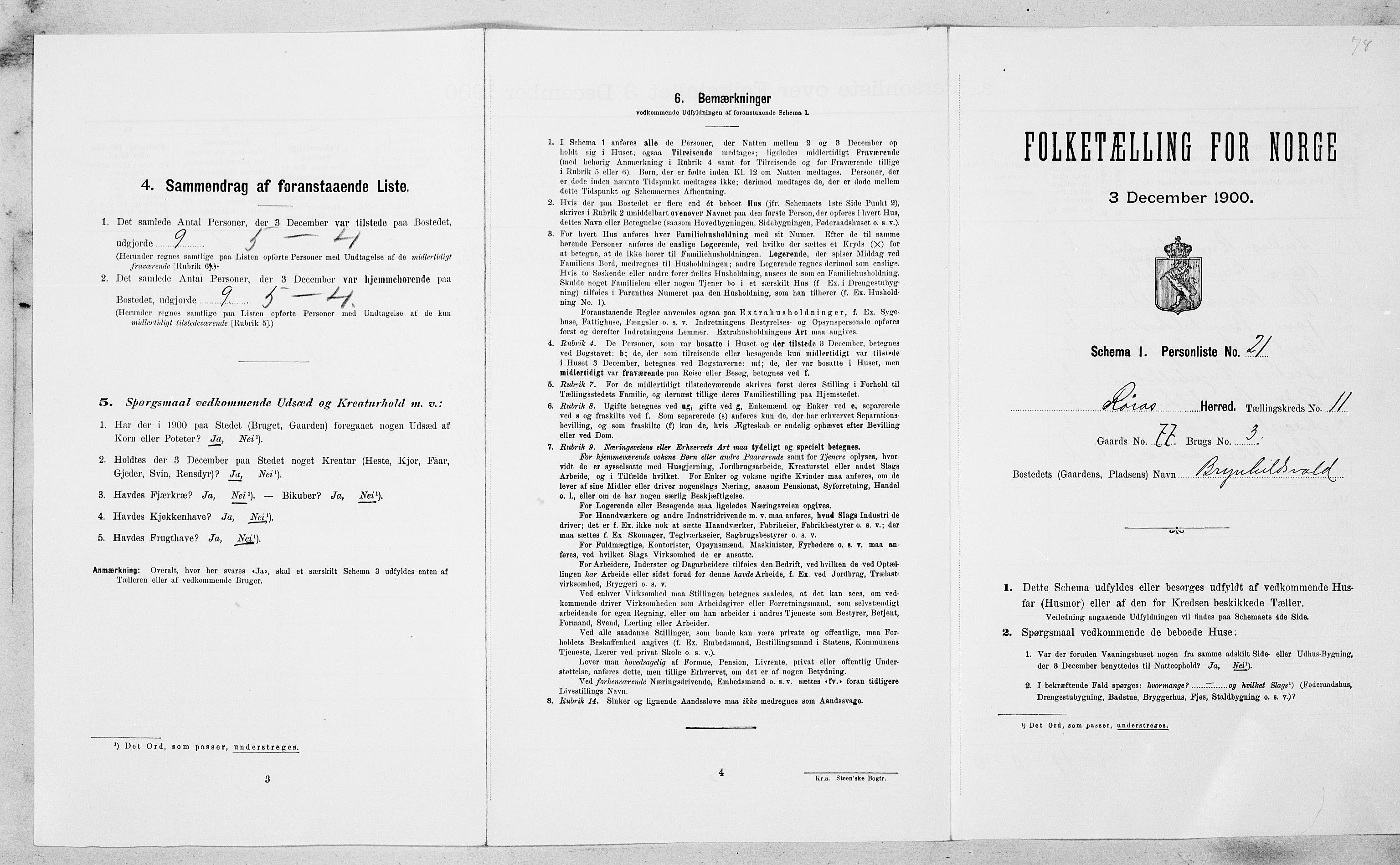 SAT, Folketelling 1900 for 1640 Røros herred, 1900, s. 1184