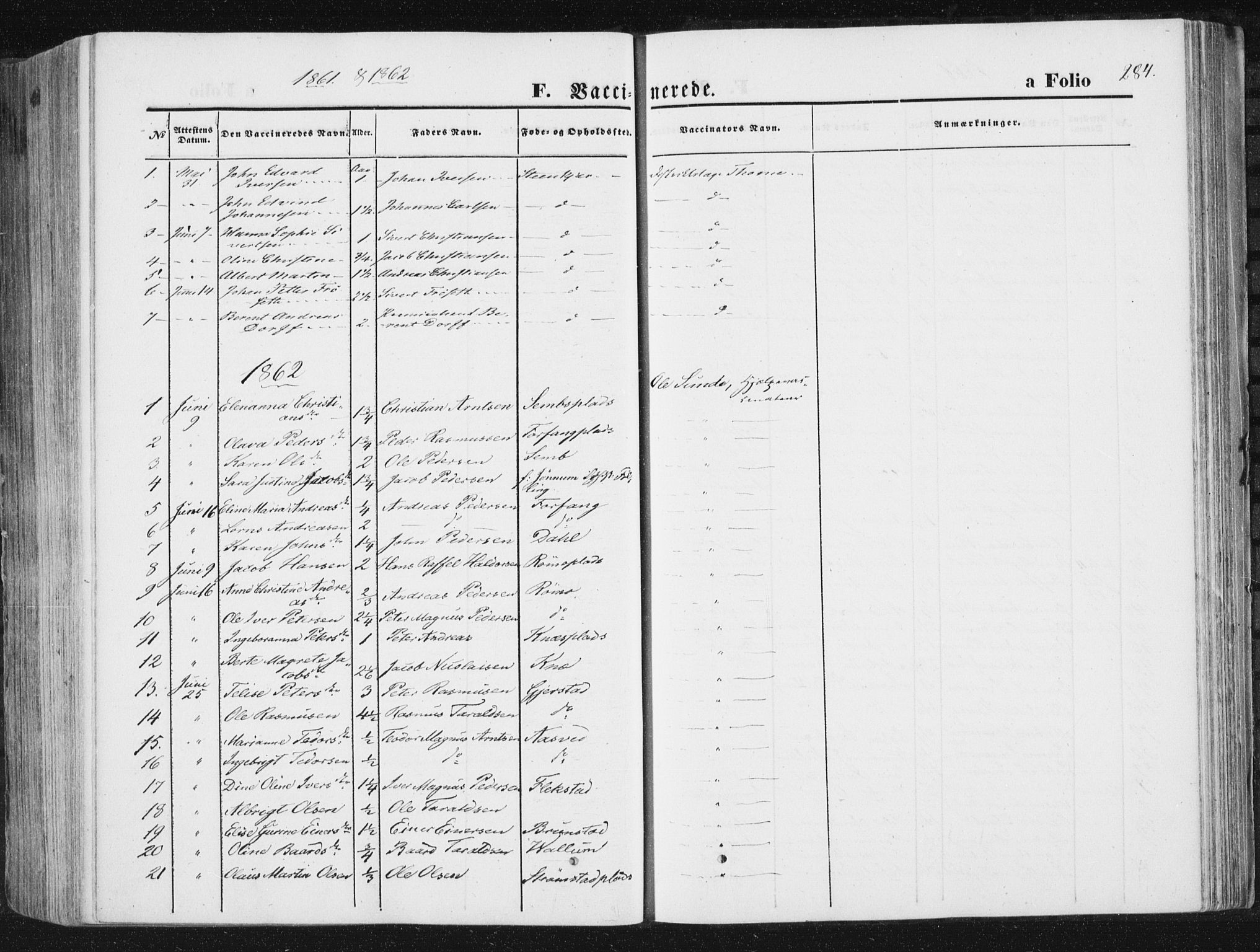 Ministerialprotokoller, klokkerbøker og fødselsregistre - Nord-Trøndelag, SAT/A-1458/746/L0447: Ministerialbok nr. 746A06, 1860-1877, s. 284