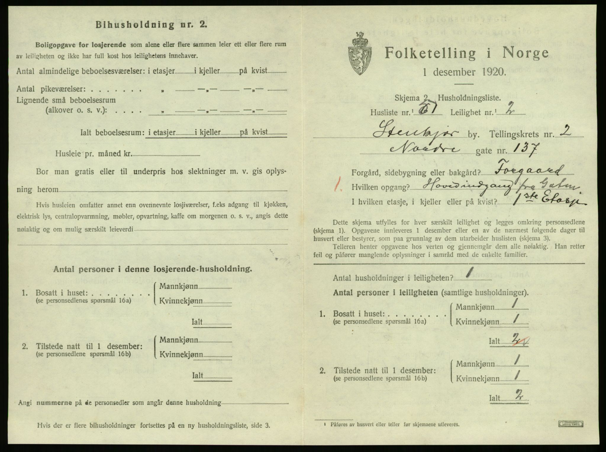 SAT, Folketelling 1920 for 1702 Steinkjer ladested, 1920, s. 1704