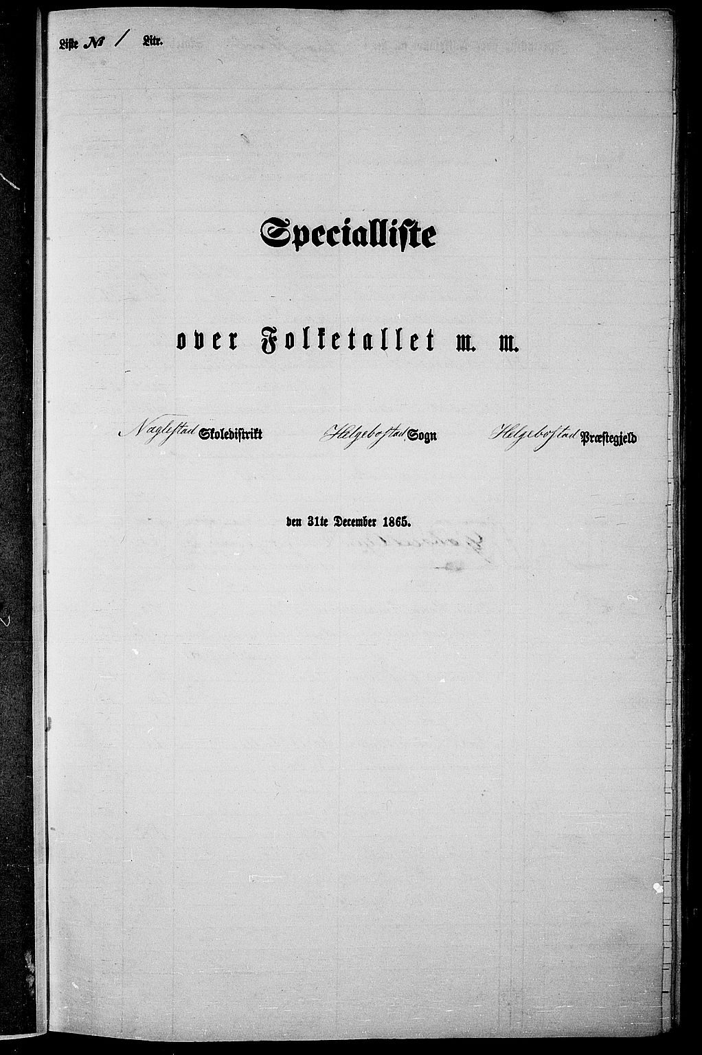 RA, Folketelling 1865 for 1034P Hægebostad prestegjeld, 1865, s. 12