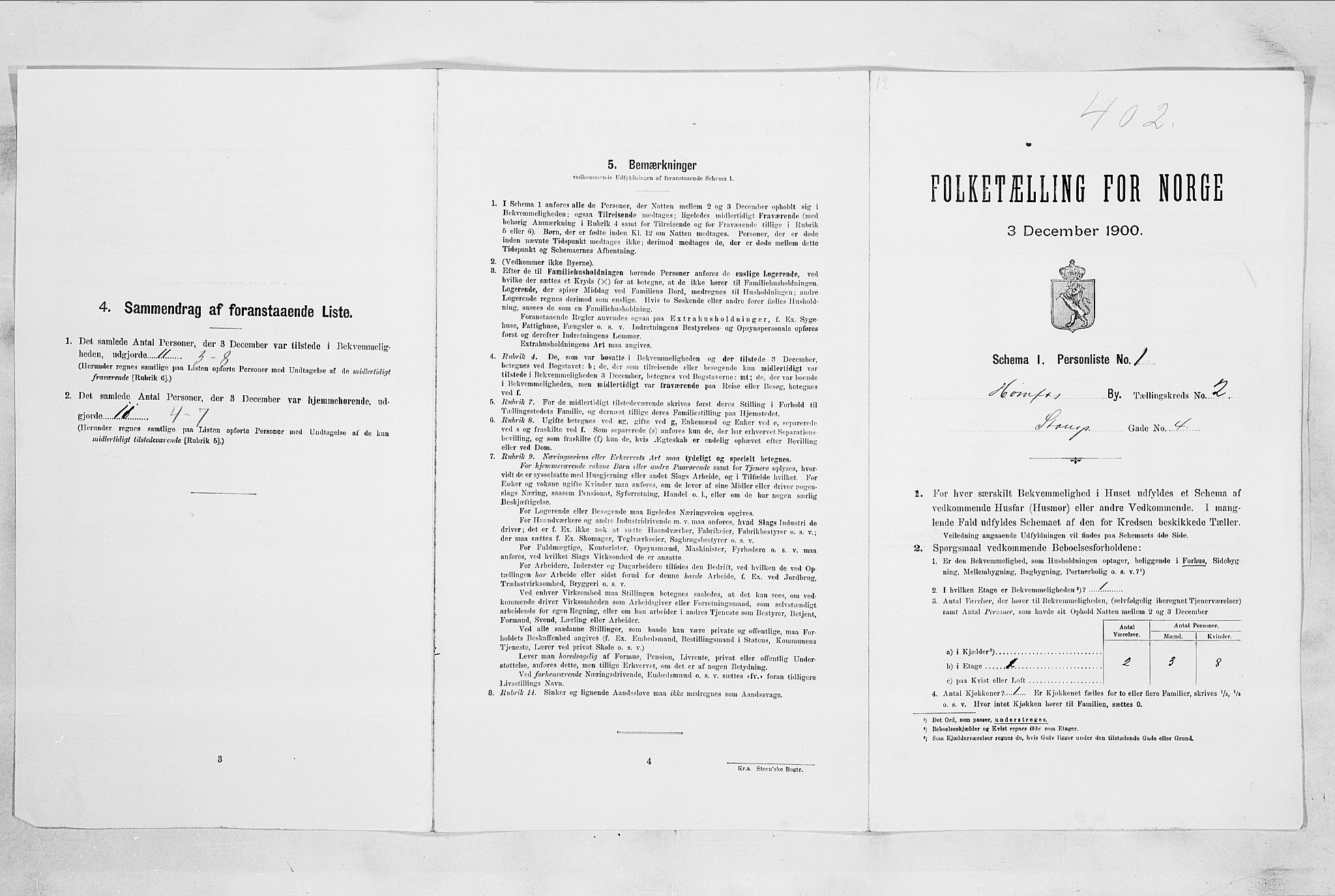 RA, Folketelling 1900 for 0601 Hønefoss kjøpstad, 1900, s. 253