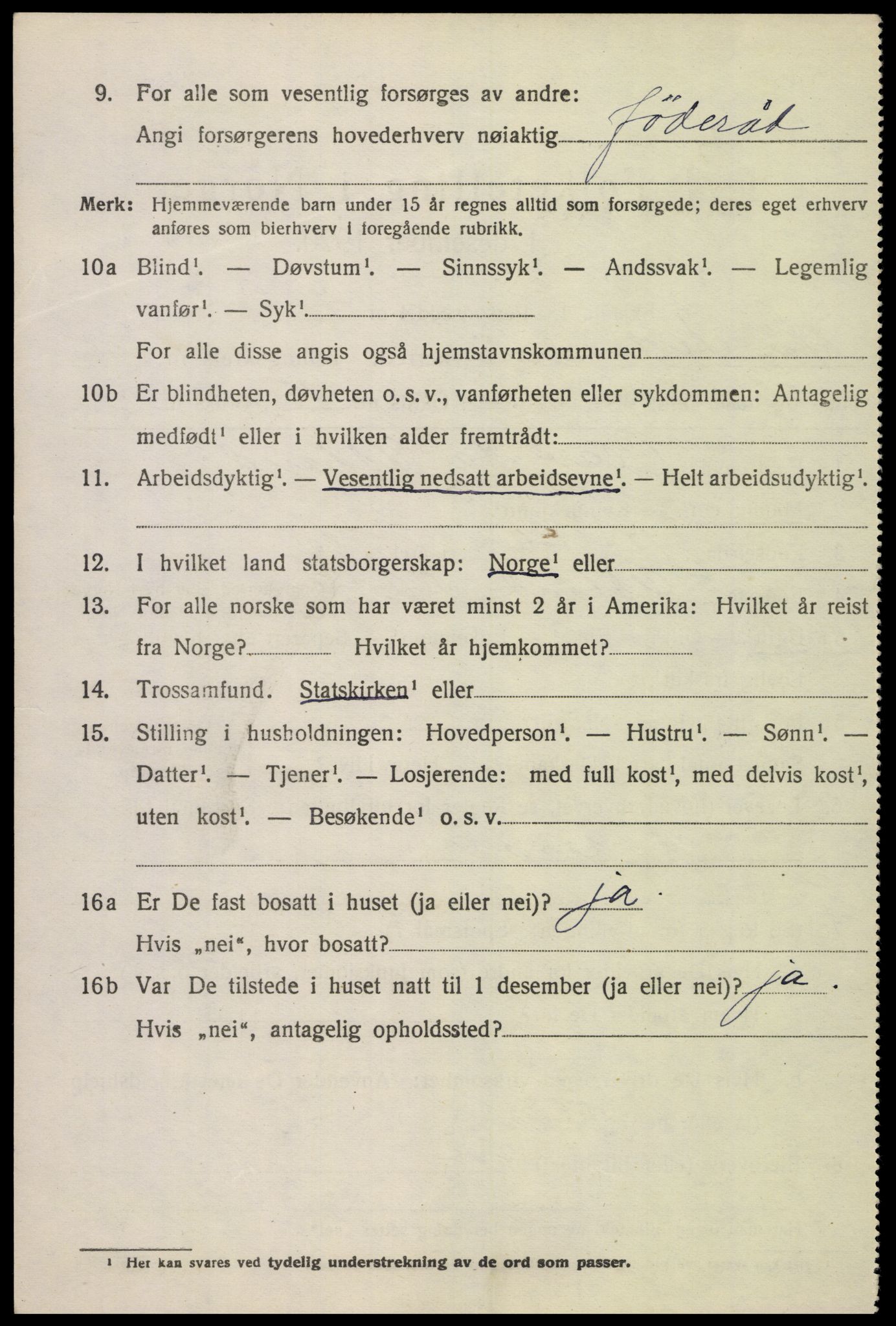 SAK, Folketelling 1920 for 1029 Sør-Audnedal herred, 1920, s. 7024