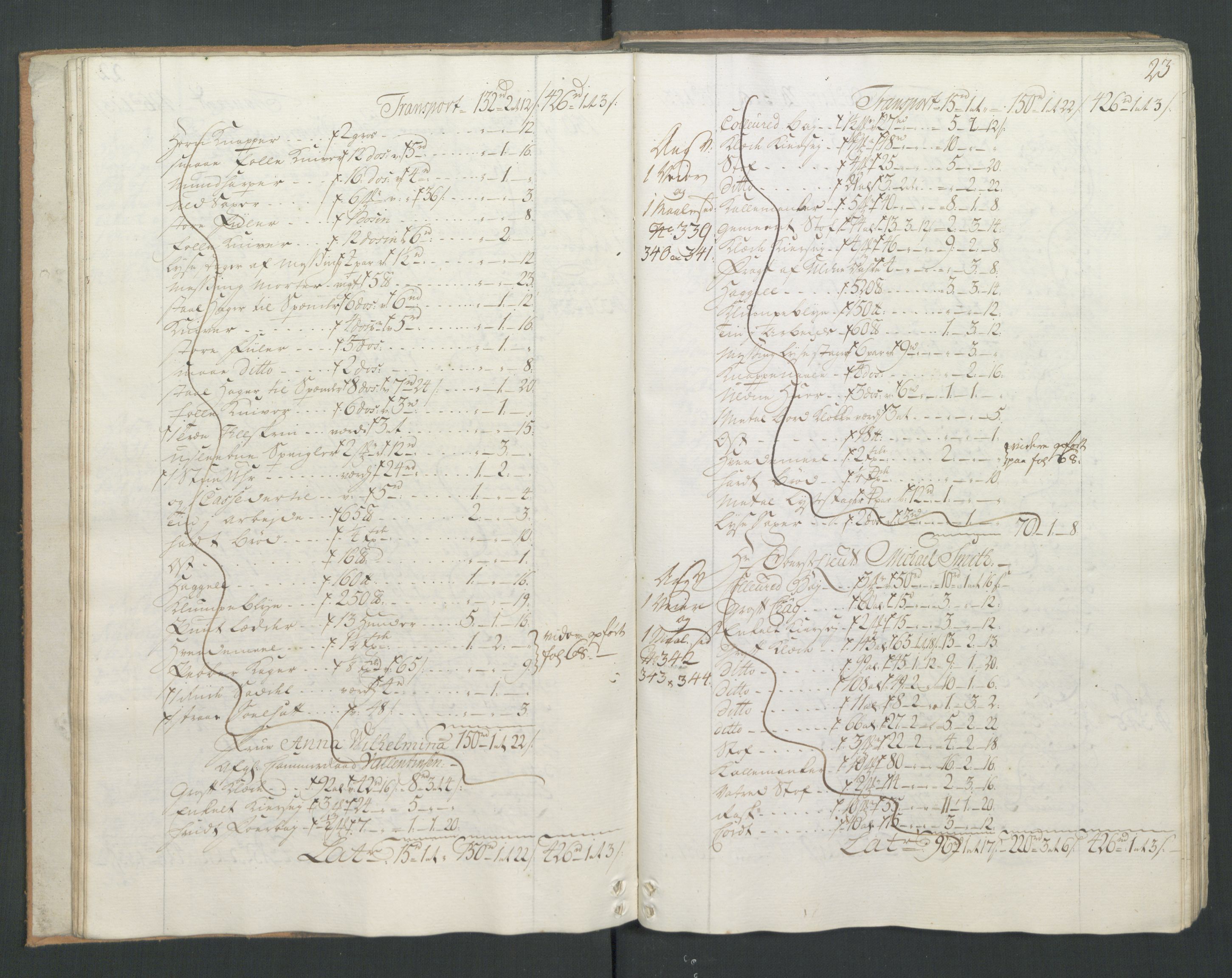 Generaltollkammeret, tollregnskaper, AV/RA-EA-5490/R22/L0026/0001: Tollregnskaper Stavanger / Hovedtollbok, 1764, s. 22b-23a