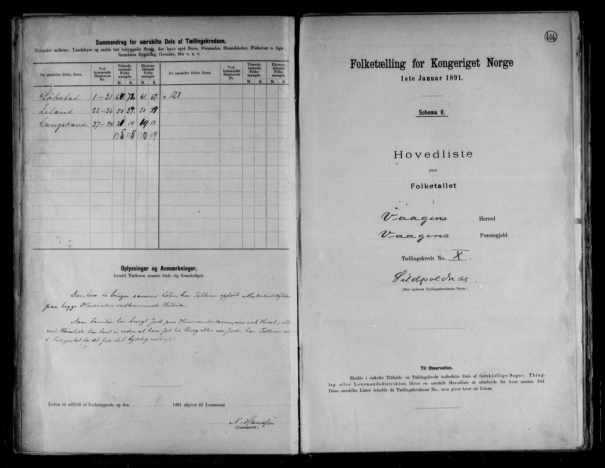 RA, Folketelling 1891 for 1865 Vågan herred, 1891, s. 29