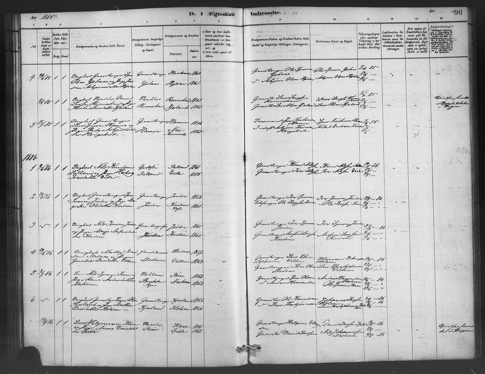 Ulvik sokneprestembete, SAB/A-78801/H/Haa: Ministerialbok nr. C 1, 1878-1903, s. 96
