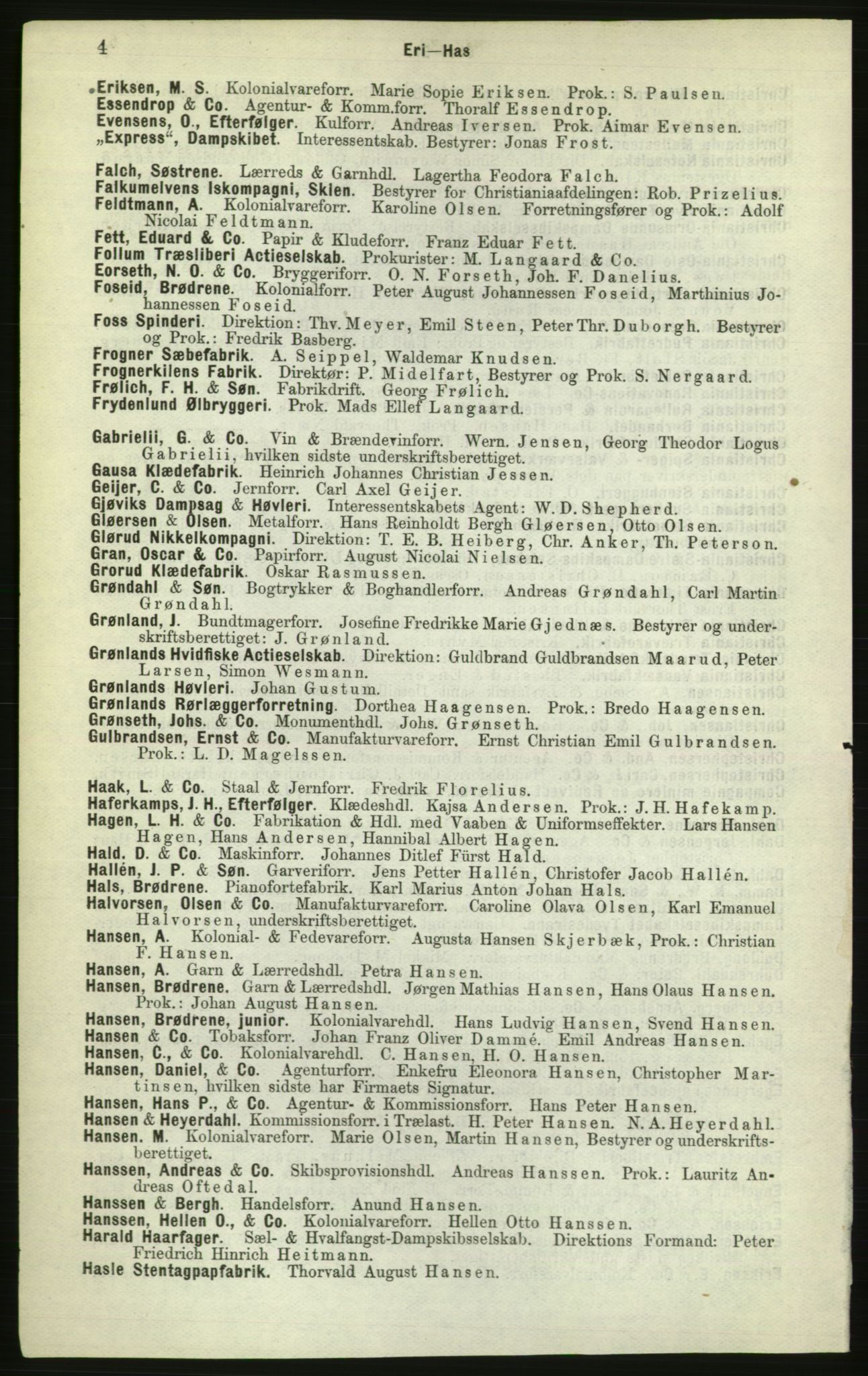 Kristiania/Oslo adressebok, PUBL/-, 1882, s. 4