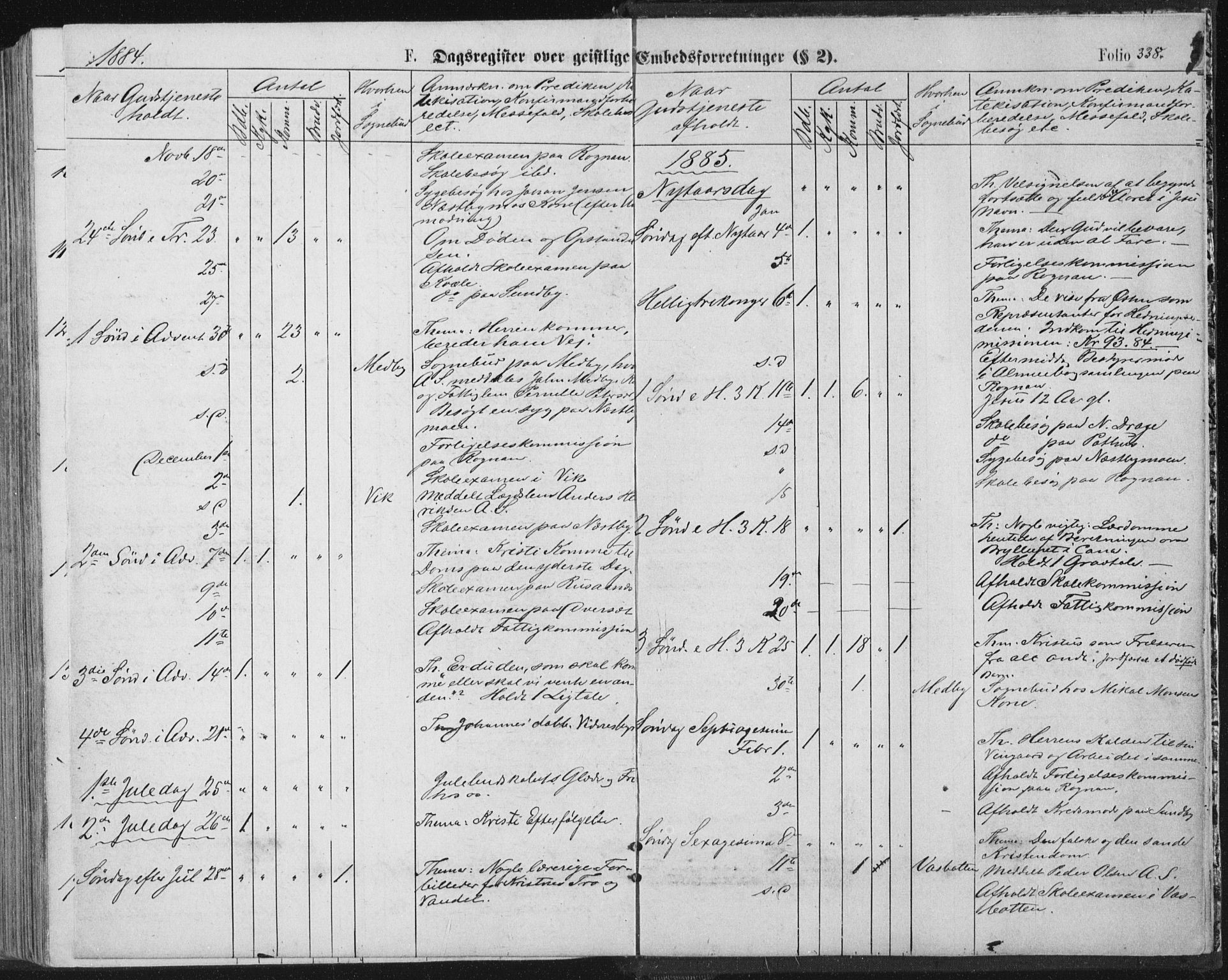 Ministerialprotokoller, klokkerbøker og fødselsregistre - Nordland, SAT/A-1459/847/L0668: Ministerialbok nr. 847A08, 1872-1886, s. 338