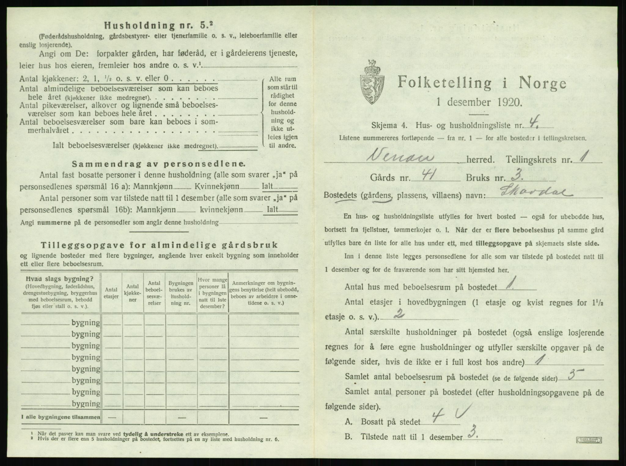 SAT, Folketelling 1920 for 1724 Verran herred, 1920, s. 46