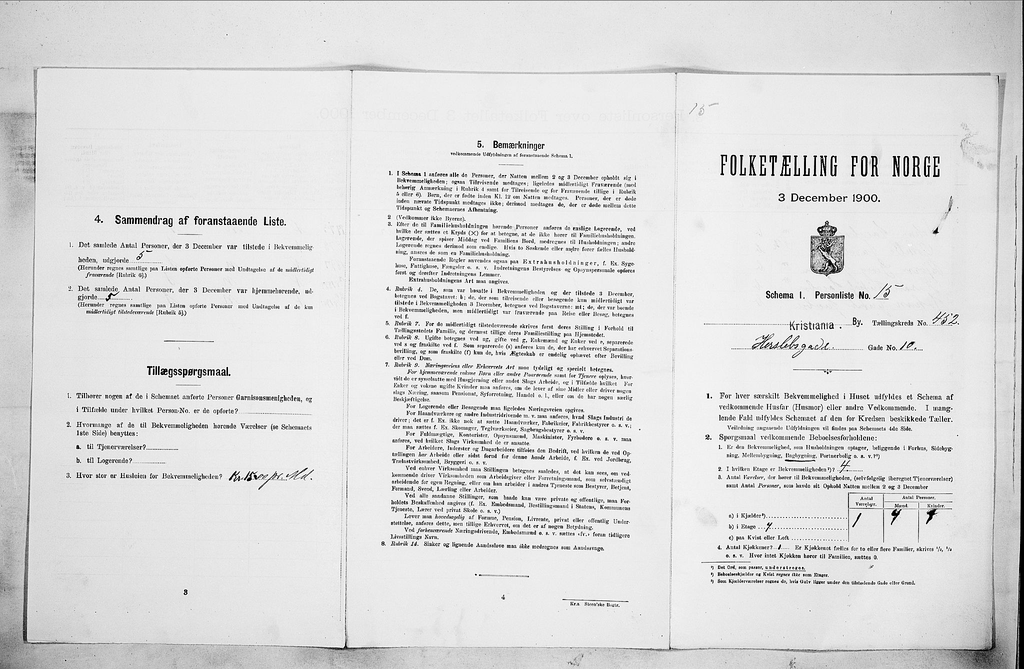 SAO, Folketelling 1900 for 0301 Kristiania kjøpstad, 1900, s. 37034