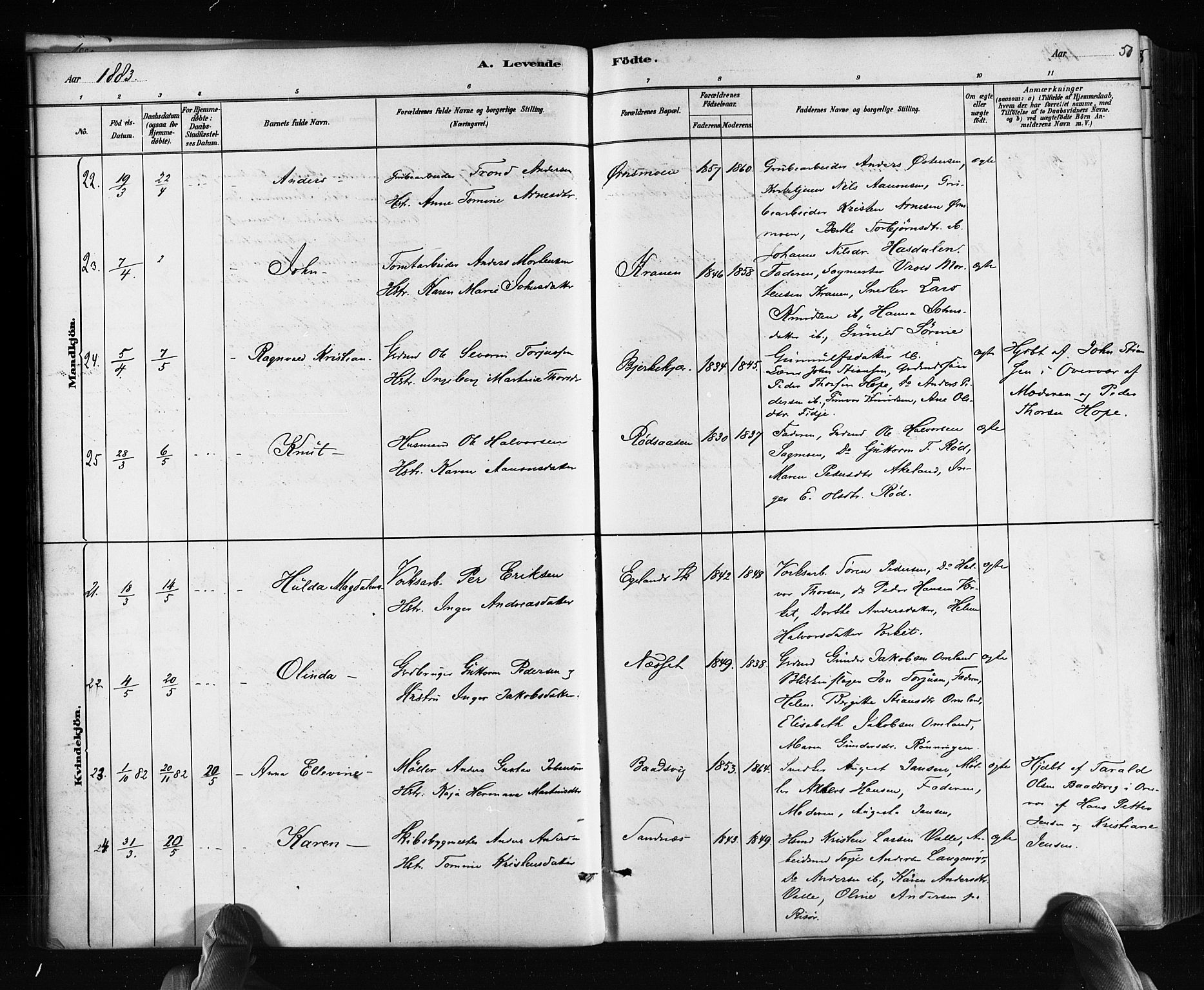 Søndeled sokneprestkontor, AV/SAK-1111-0038/F/Fa/L0004: Ministerialbok nr. A 4, 1880-1889, s. 50