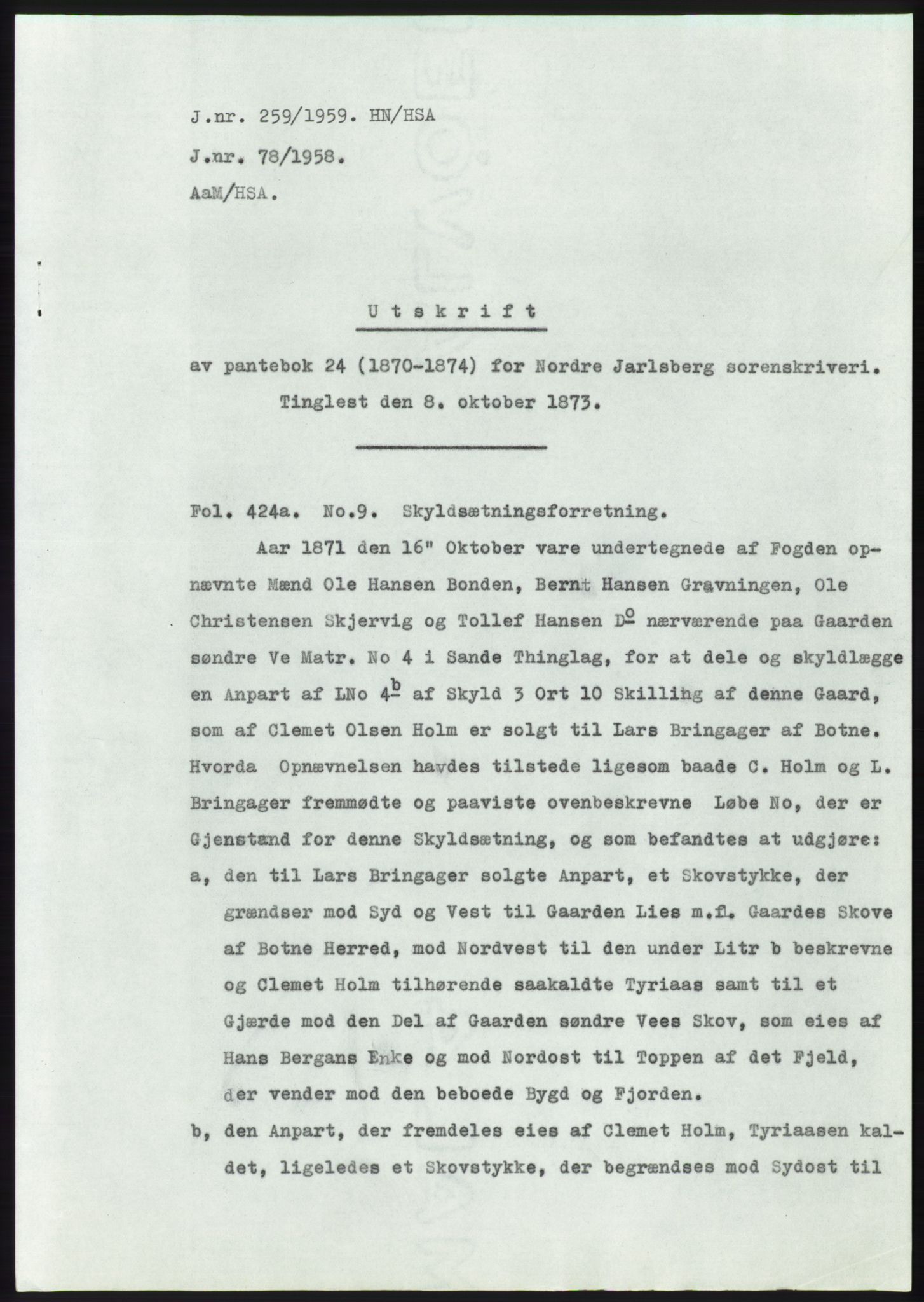 Statsarkivet i Kongsberg, SAKO/A-0001, 1957-1958, s. 272