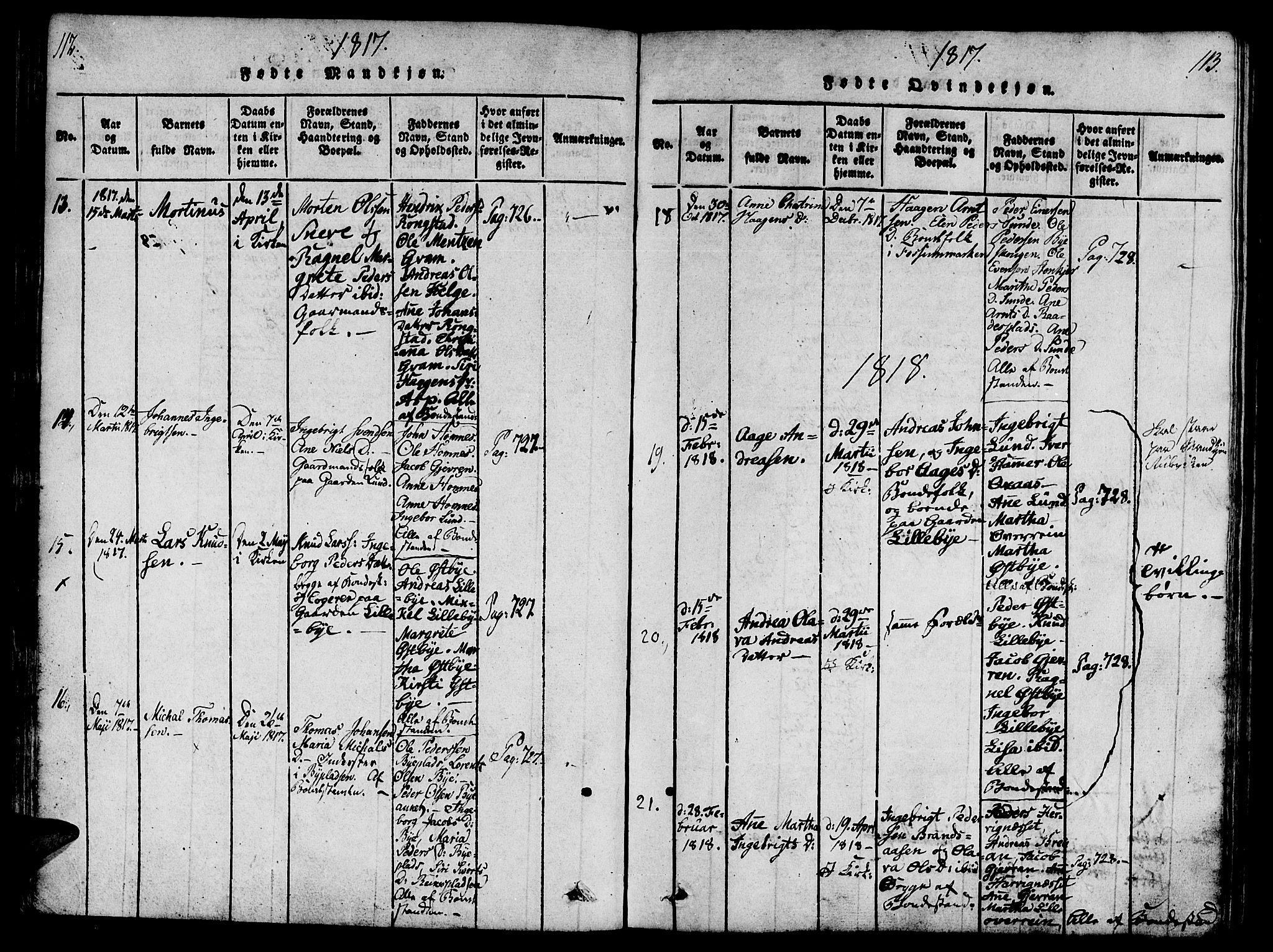 Ministerialprotokoller, klokkerbøker og fødselsregistre - Nord-Trøndelag, SAT/A-1458/746/L0441: Ministerialbok nr. 746A03 /3, 1816-1827, s. 112-113