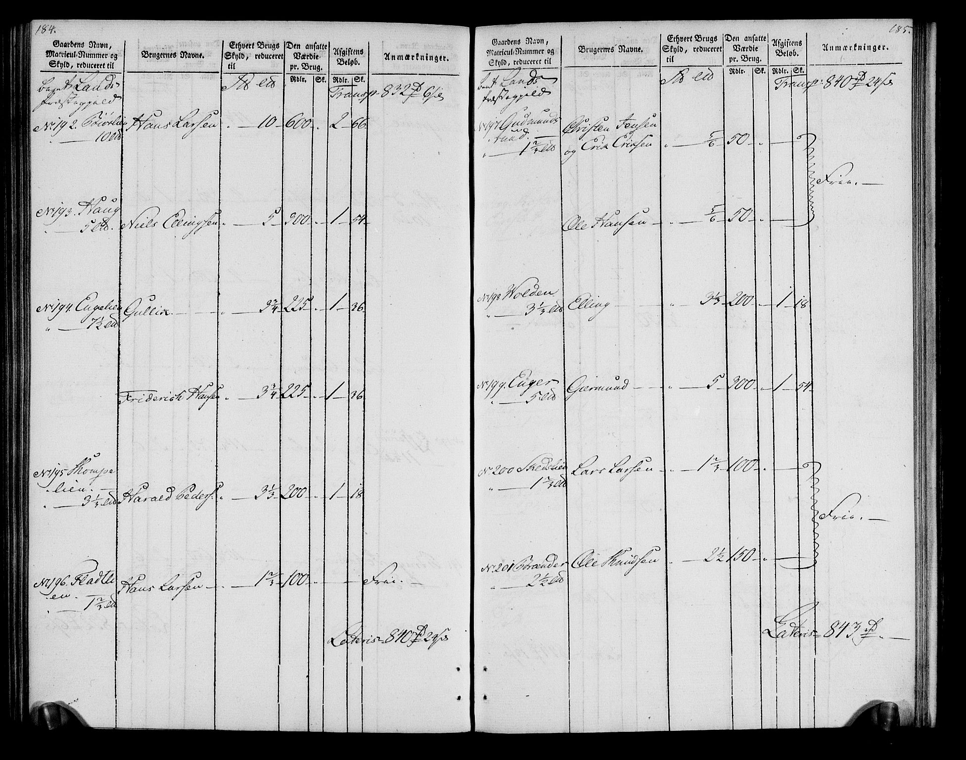 Rentekammeret inntil 1814, Realistisk ordnet avdeling, AV/RA-EA-4070/N/Ne/Nea/L0043: Valdres fogderi. Oppebørselsregister, 1803-1804, s. 96