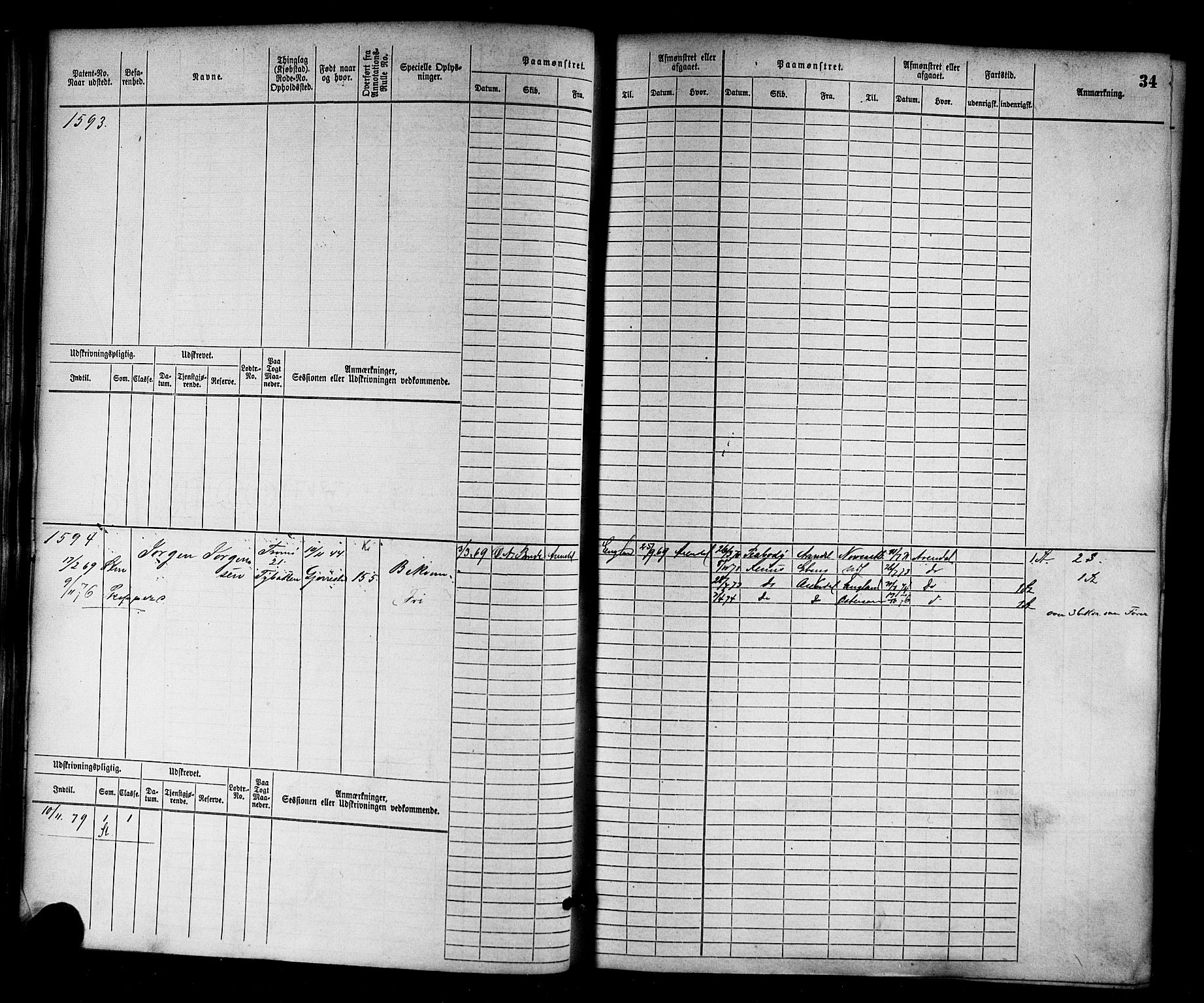 Arendal mønstringskrets, AV/SAK-2031-0012/F/Fb/L0012: Hovedrulle nr 1529-2290, S-10, 1868-1885, s. 35