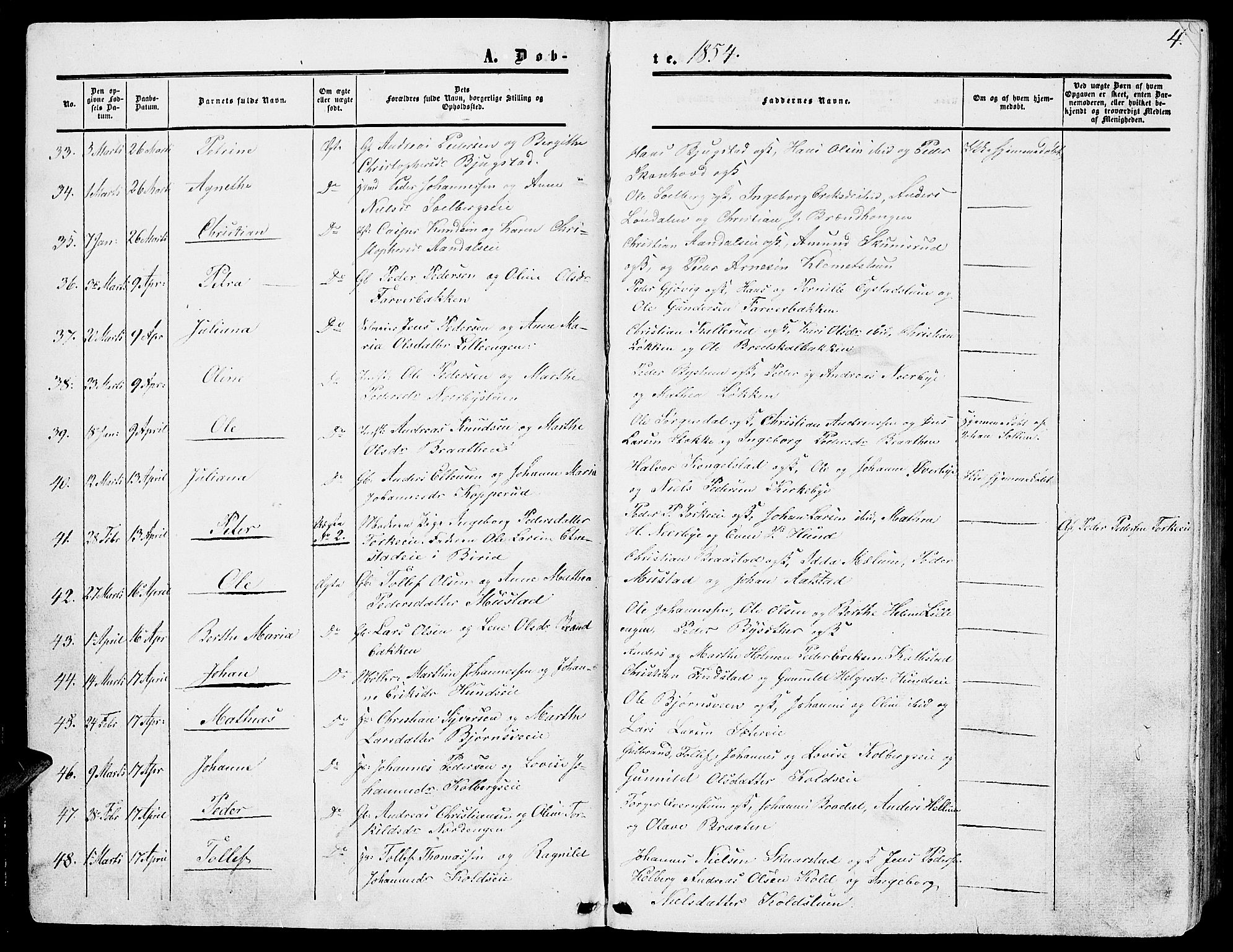 Vardal prestekontor, AV/SAH-PREST-100/H/Ha/Hab/L0005: Klokkerbok nr. 5, 1854-1868, s. 4