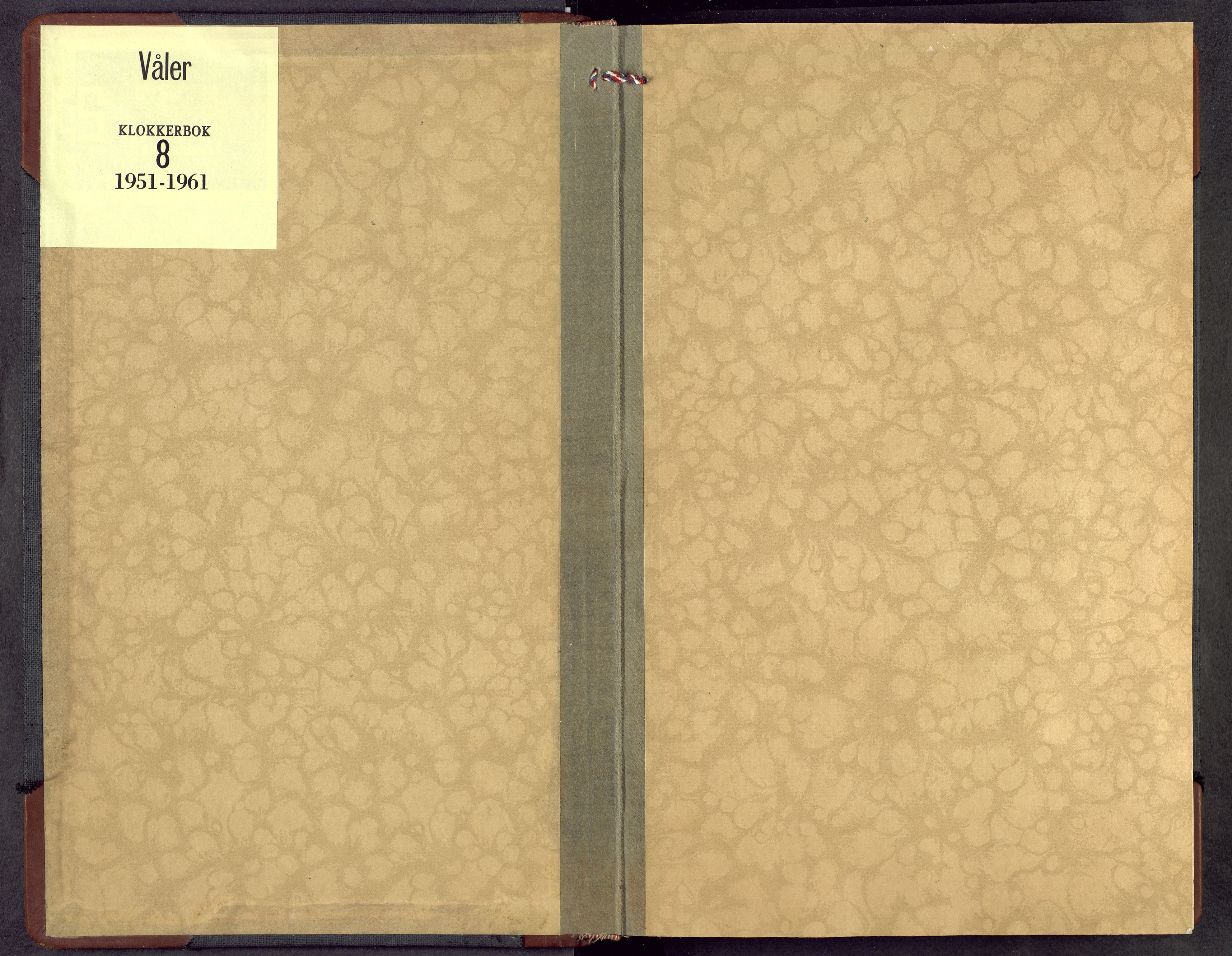 Våler prestekontor, Hedmark, AV/SAH-PREST-040/H/Ha/Hab/L0008: Klokkerbok nr. 8, 1951-1961