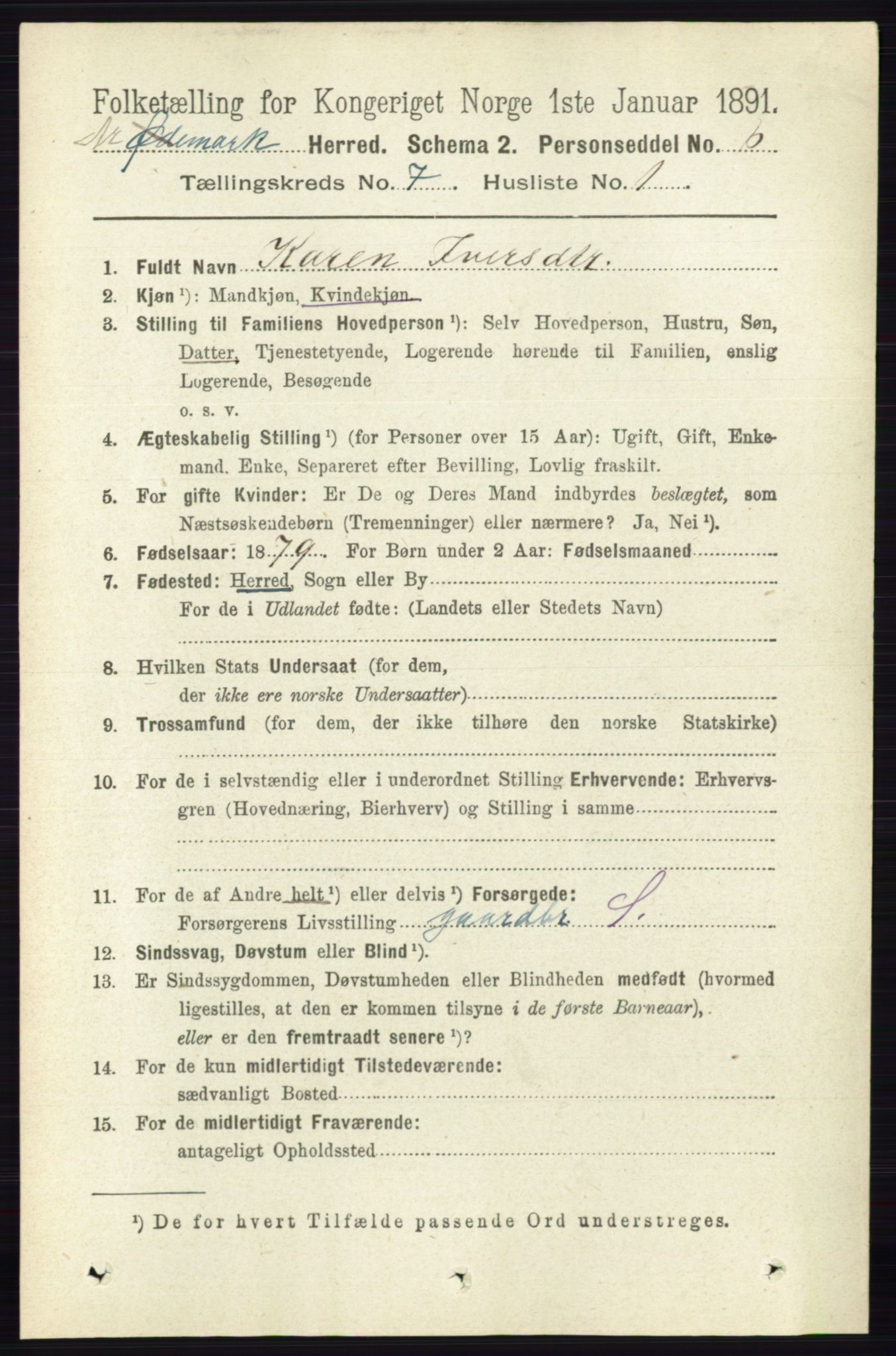 RA, Folketelling 1891 for 0118 Aremark herred, 1891, s. 3908