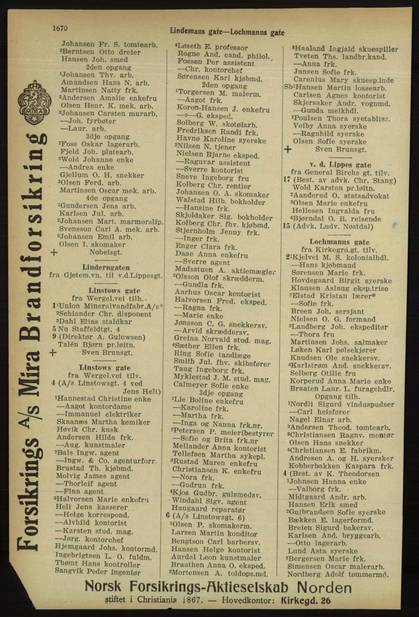 Kristiania/Oslo adressebok, PUBL/-, 1918, s. 1823