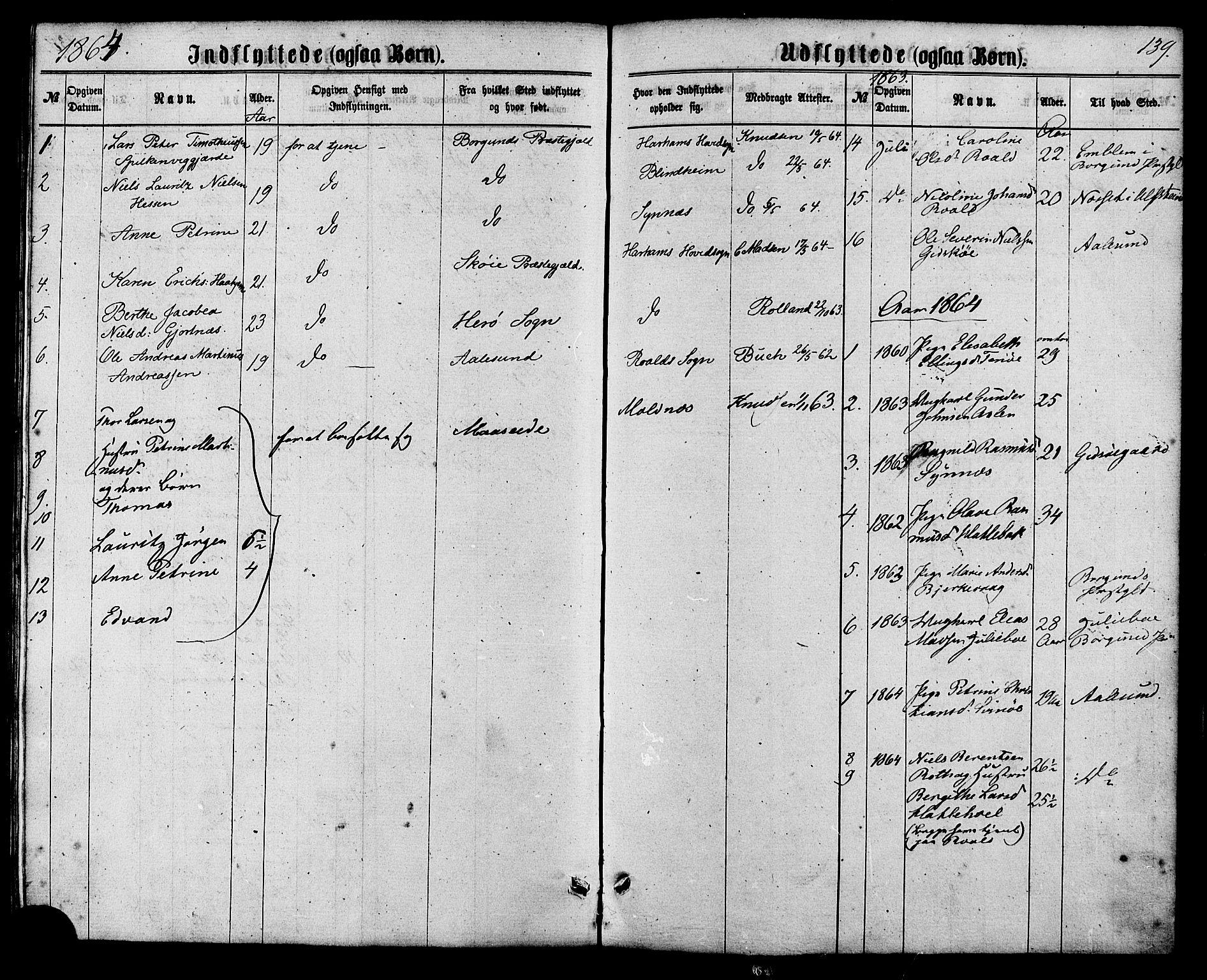 Ministerialprotokoller, klokkerbøker og fødselsregistre - Møre og Romsdal, SAT/A-1454/537/L0518: Ministerialbok nr. 537A02, 1862-1876, s. 139