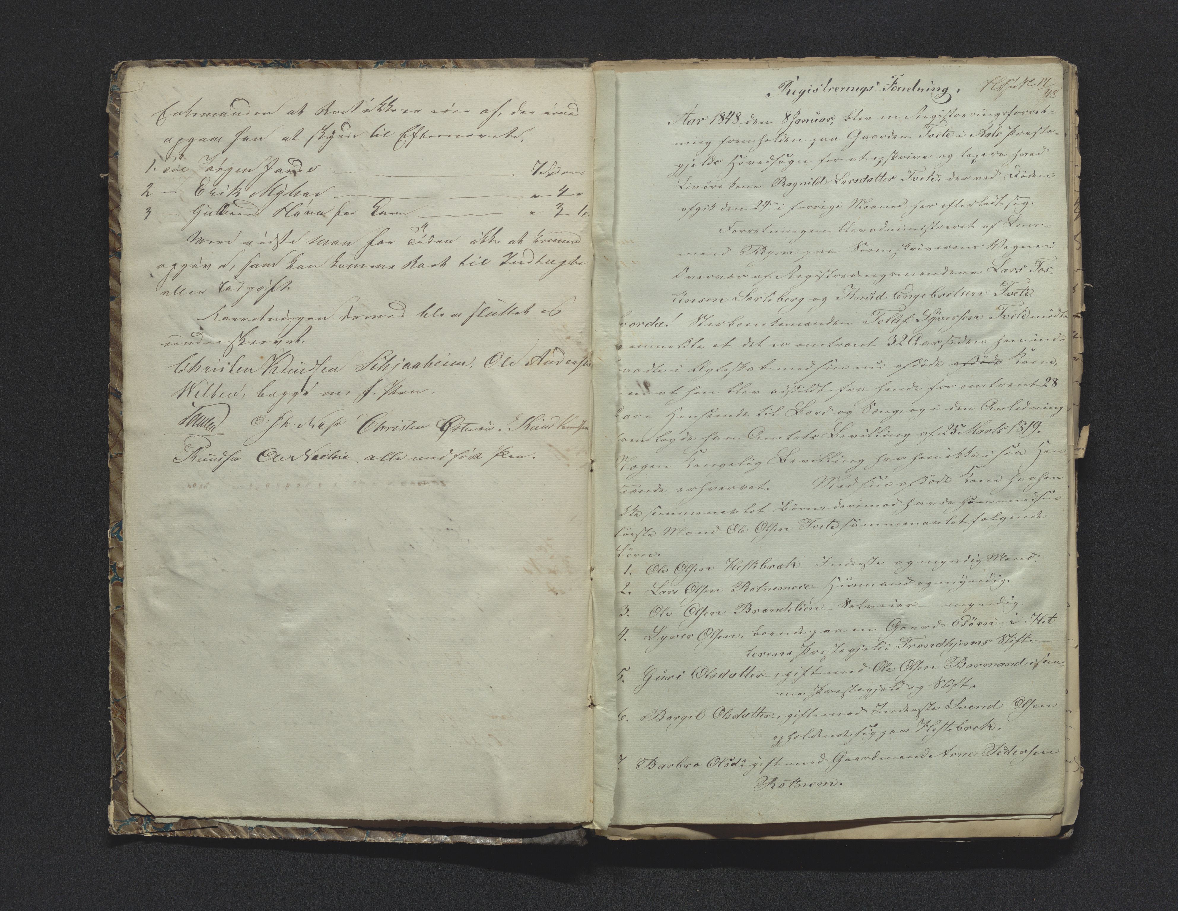 Hallingdal sorenskriveri, SAKO/A-121/H/Hb/Hbb/Hbba/L0020: Skifteregistreringsprotokoll, Sorenskriveriet, 1848