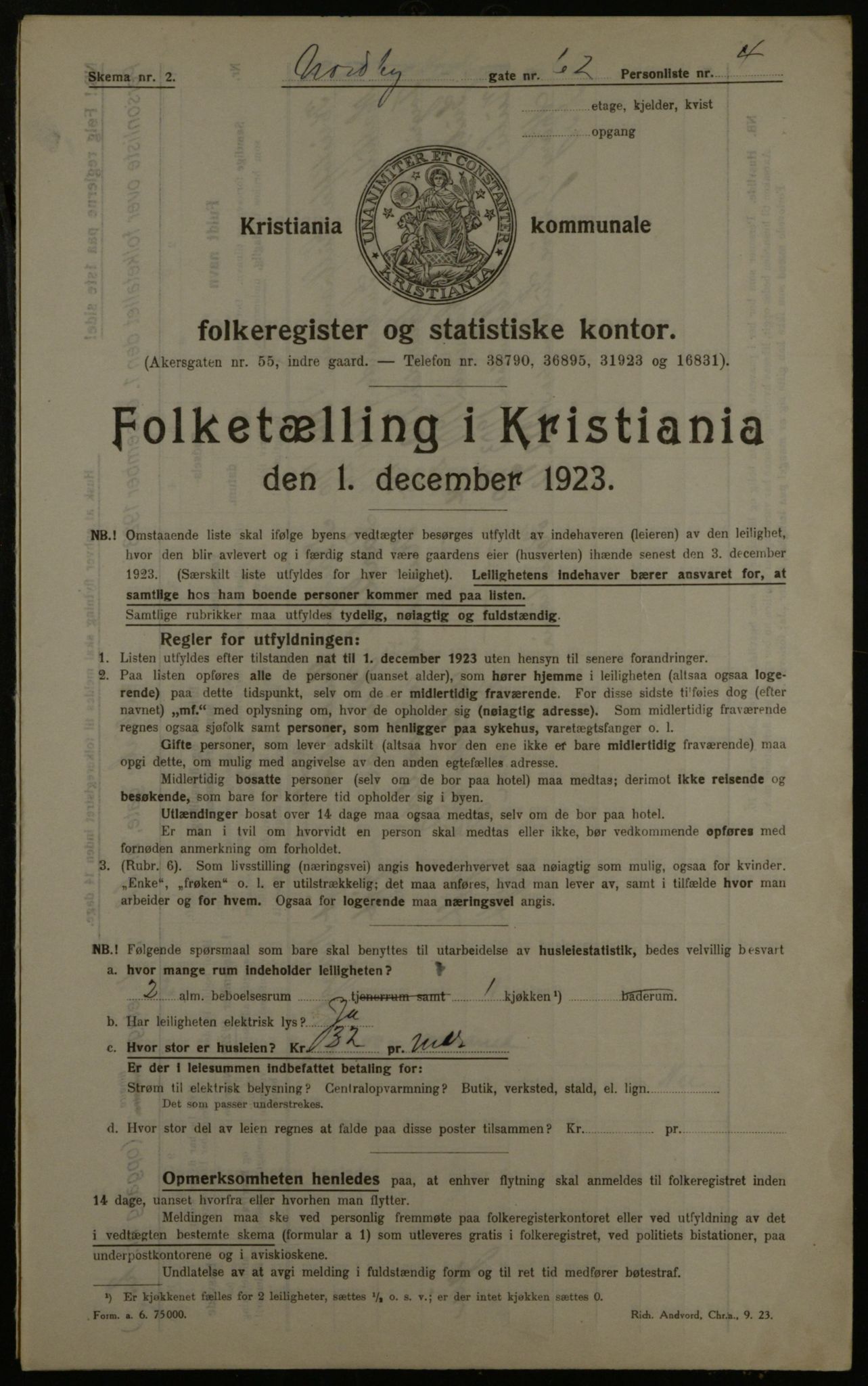 OBA, Kommunal folketelling 1.12.1923 for Kristiania, 1923, s. 79346