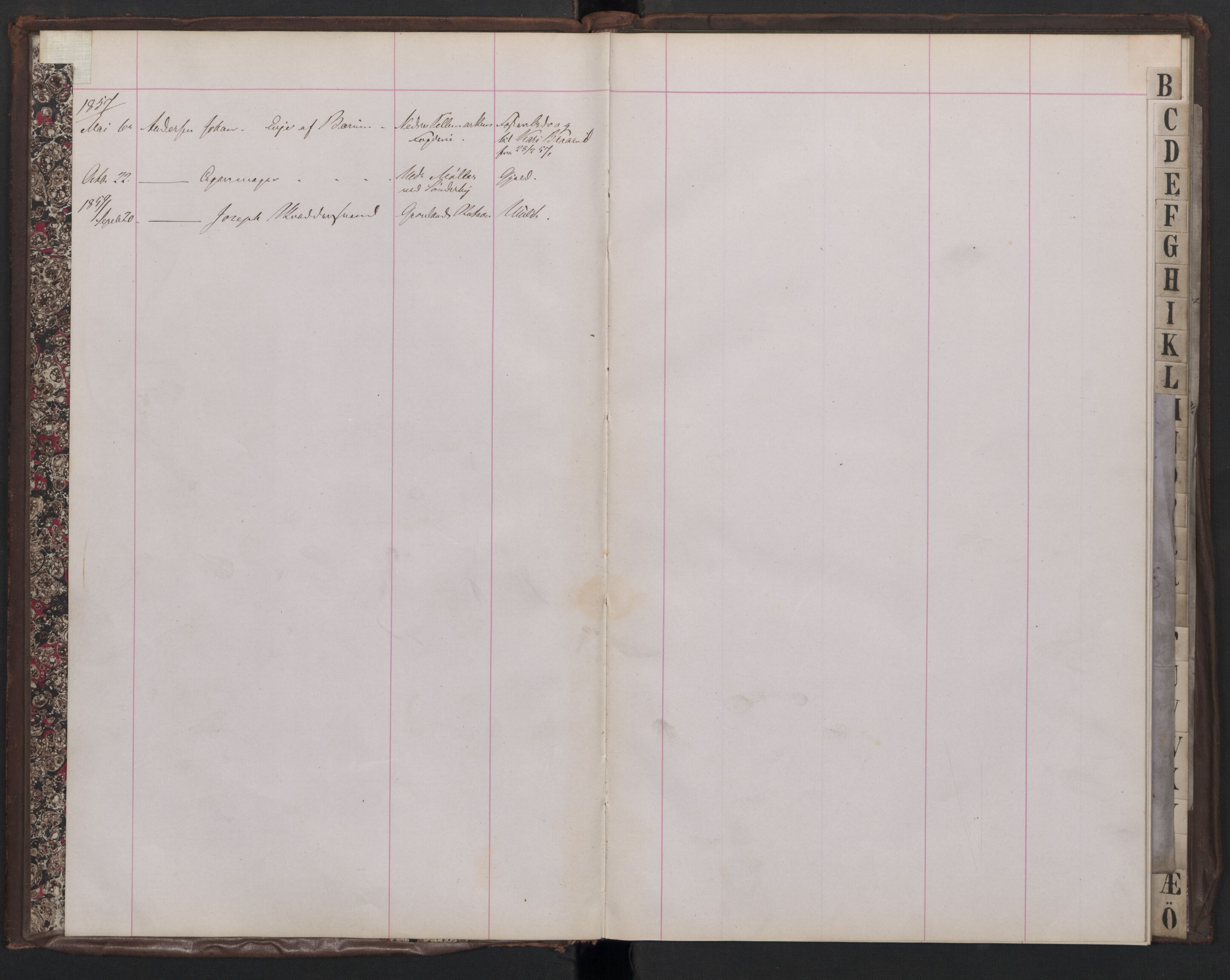 Oslo politidistrikt, AV/SAO-A-10085/E/Ee/Eed/L0003: Passforbud, 1857-1860