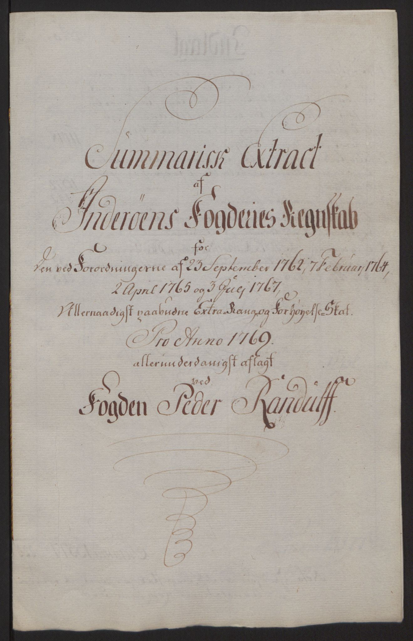 Rentekammeret inntil 1814, Reviderte regnskaper, Fogderegnskap, RA/EA-4092/R63/L4420: Ekstraskatten Inderøy, 1762-1772, s. 344